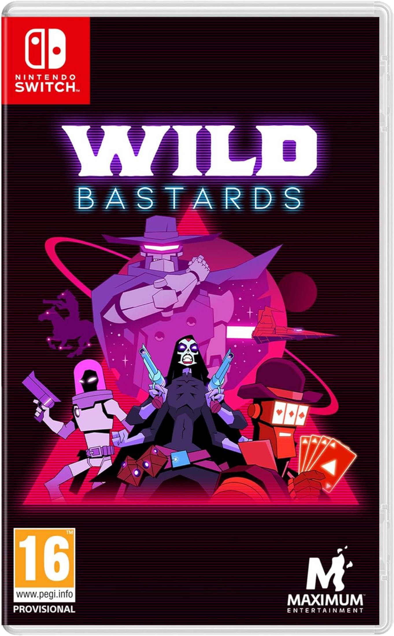Portada del juego Nintendo Switch: Wild Bastards. Presenta personajes y logos estilizados.