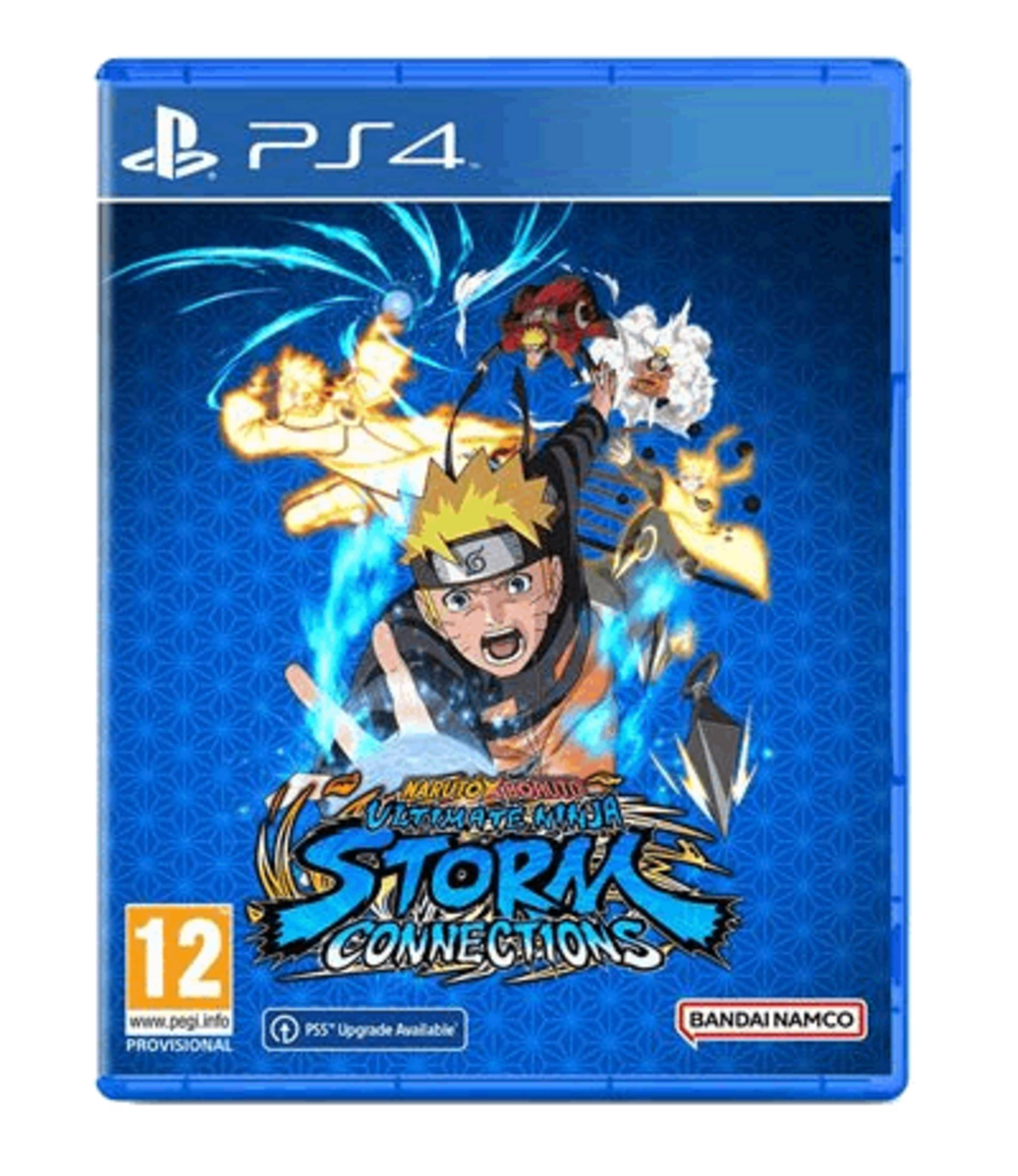 Copertina gioco PS4: Naruto Ultimate Ninja Storm Connections, con Naruto in azione.