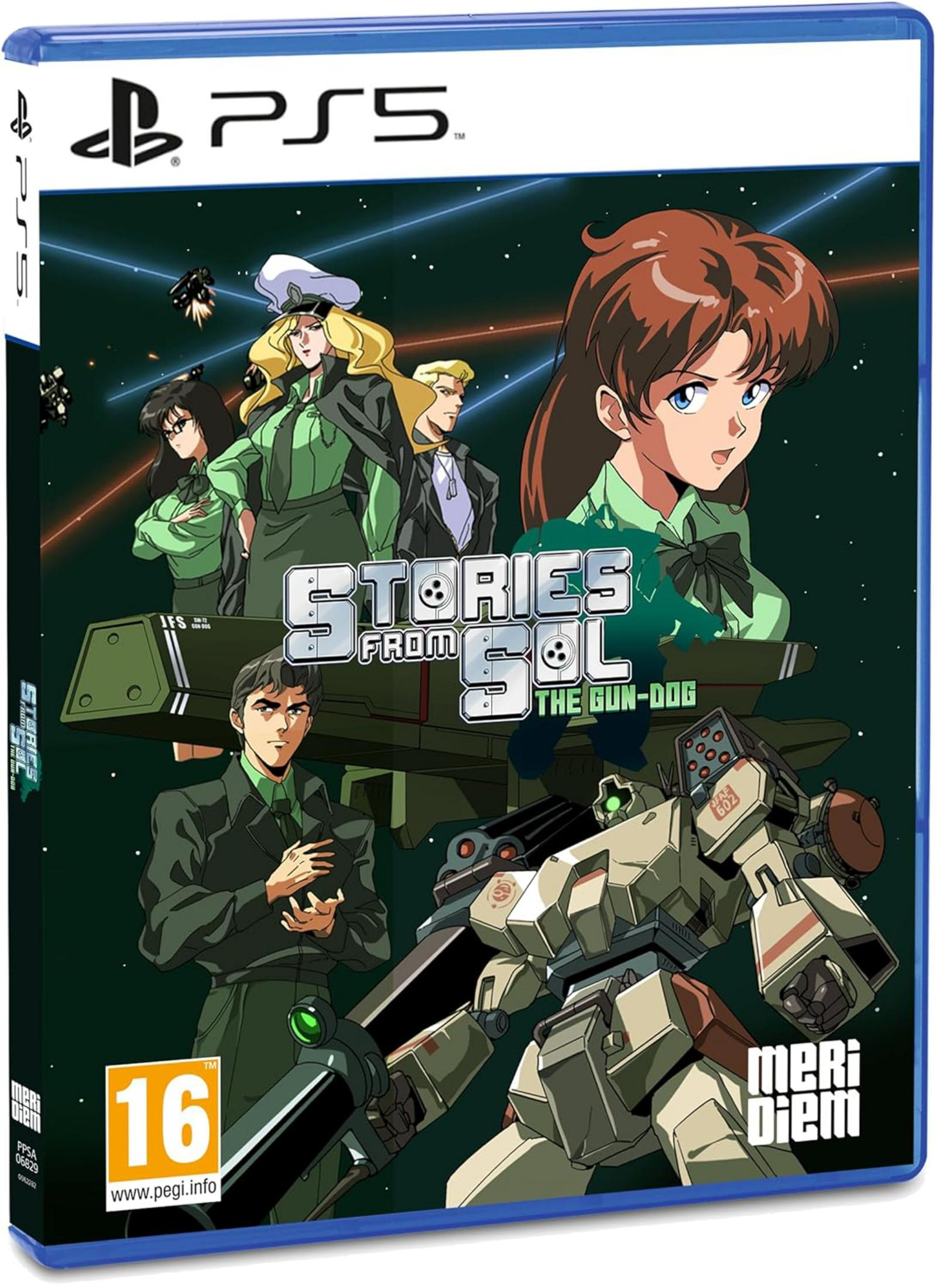 PS5 Spielcover mit Anime-Charakteren und einem Mech im Weltraum.