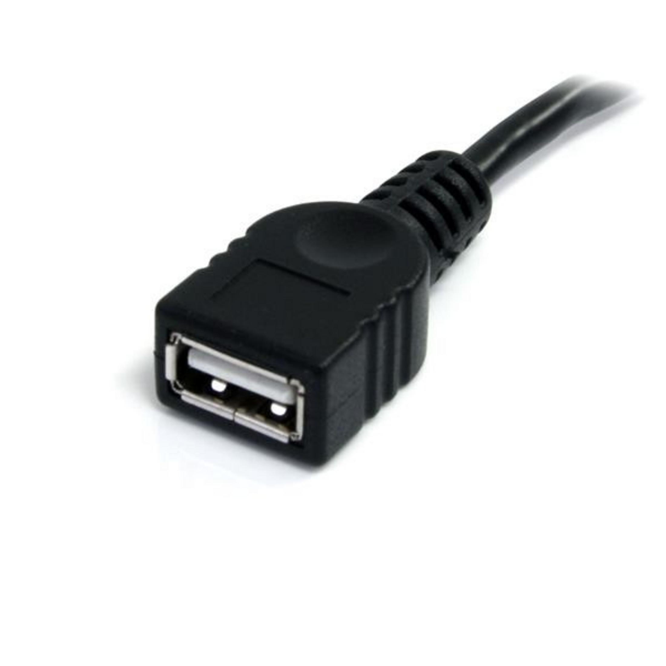 Black USB adapter with a female port and a cable.