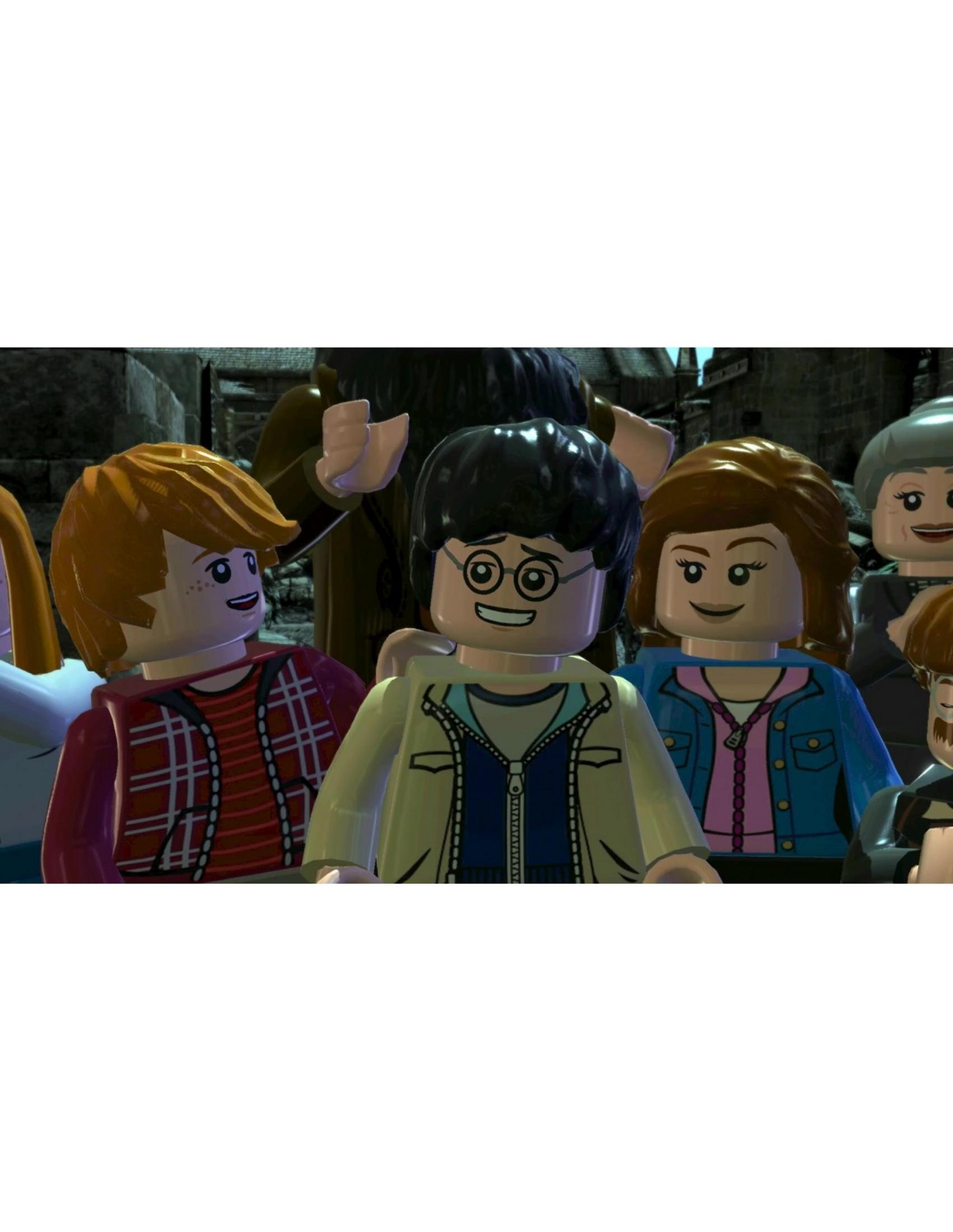 Figuras de Lego de Harry Potter, Ron y Hermione juntas. Harry lleva una chaqueta.