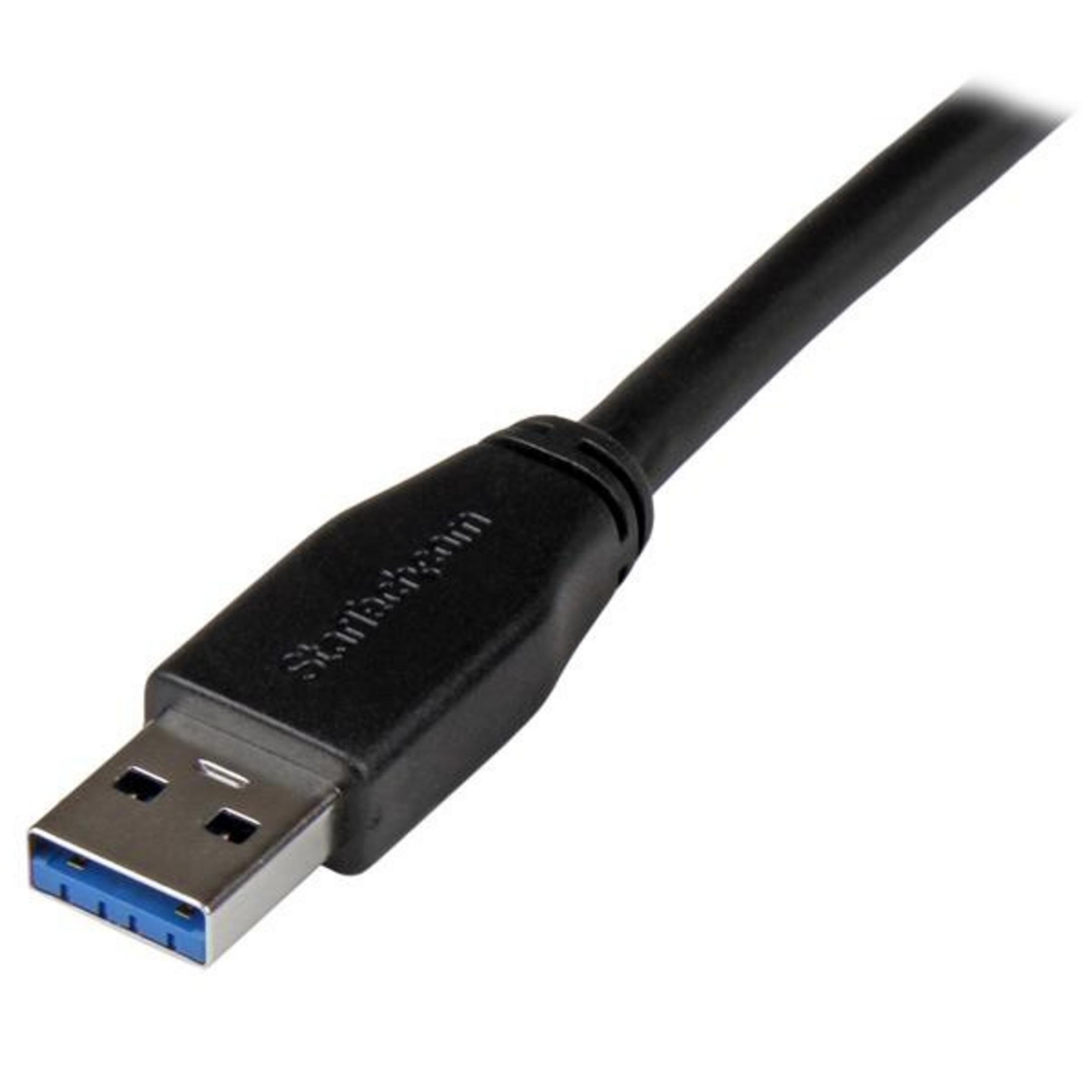 Cavo USB nero con connettore blu e logo StarTech.