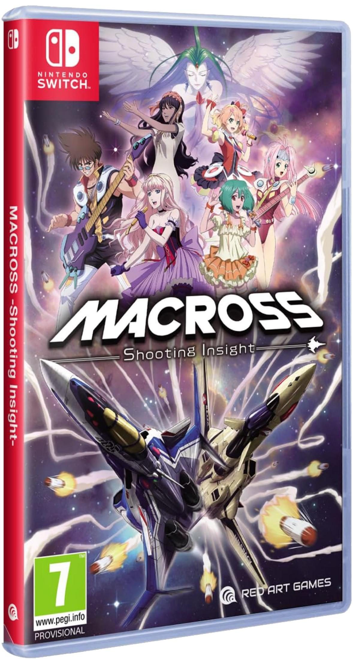 Copertina gioco Nintendo Switch con personaggi anime e jet da combattimento nello spazio.