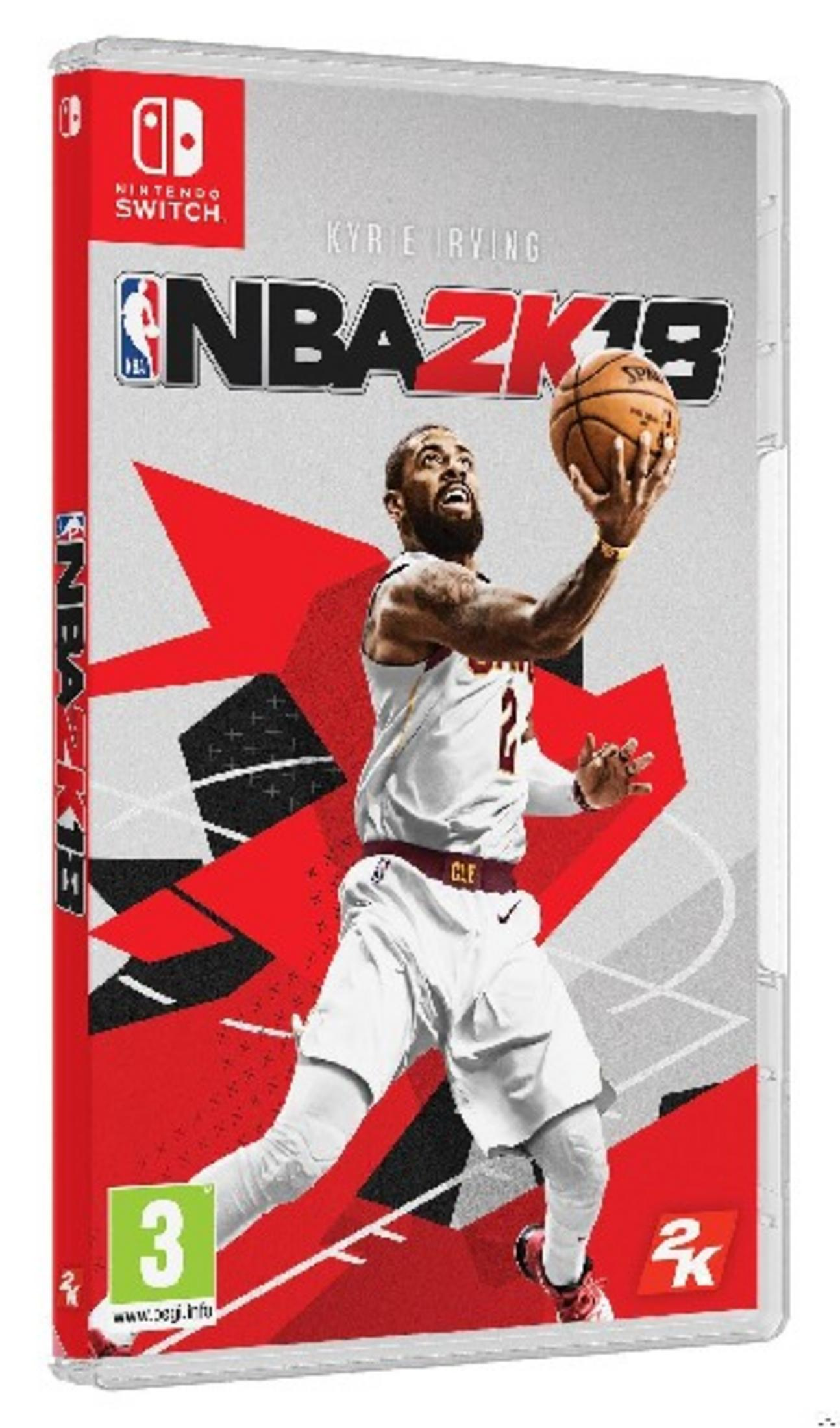 Copertina del gioco NBA 2K19 con Kyrie Irving che tiene un pallone.