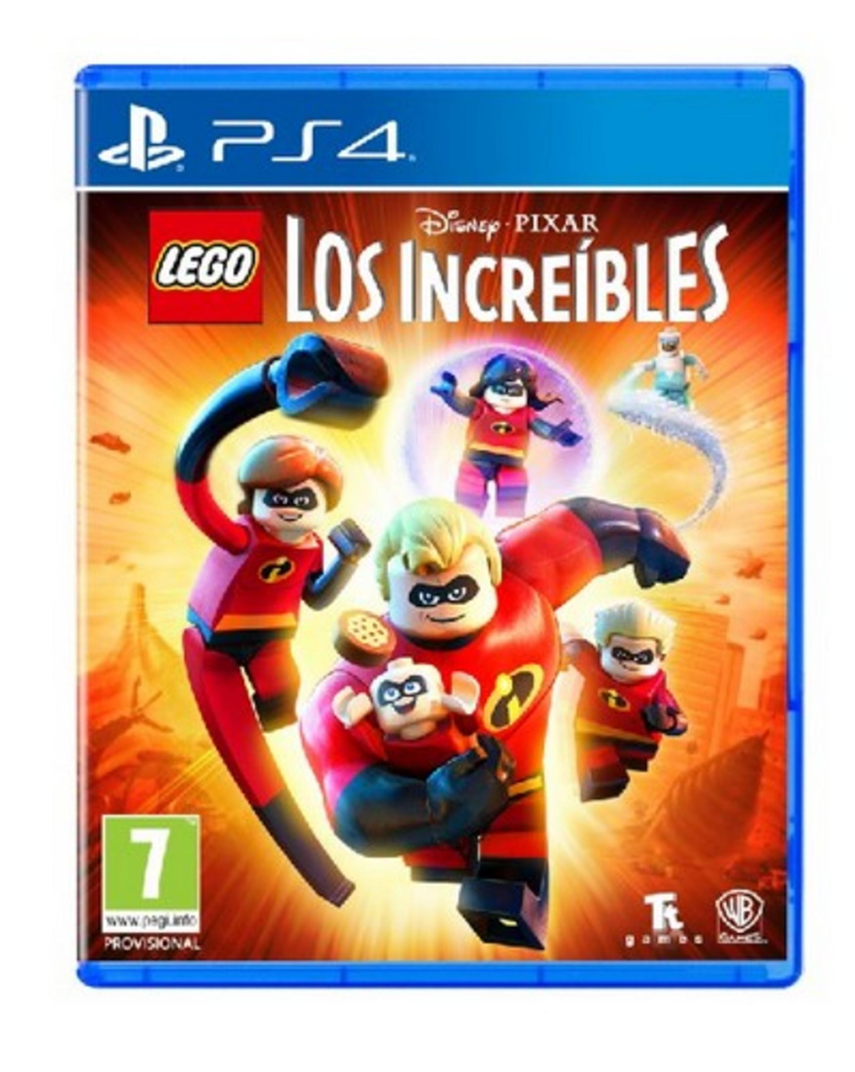 Copertina gioco PS4: Lego Gli Incredibili con la famiglia Parr nei loro costumi.
