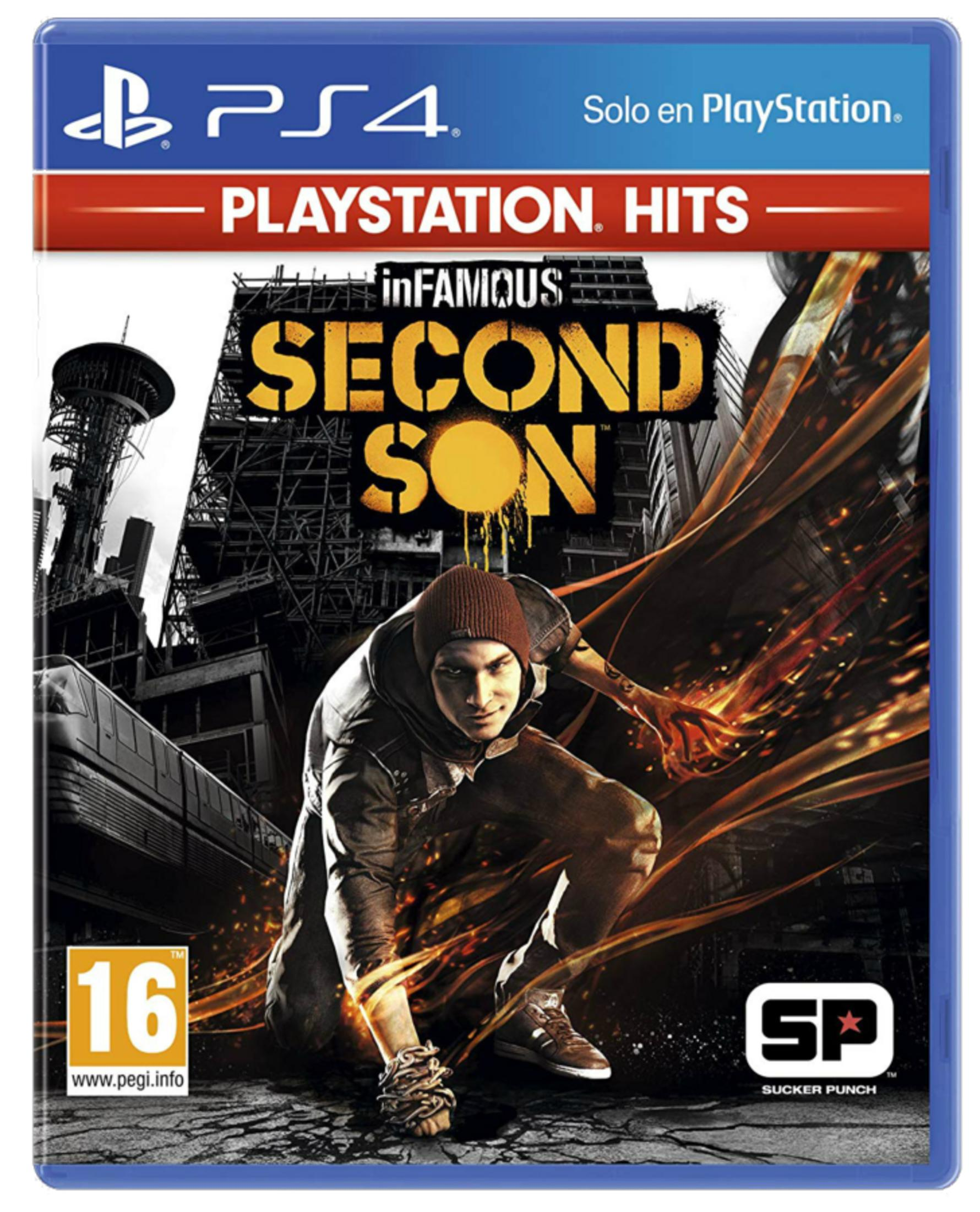 La copertina di Infamous Second Son per PS4 mostra un uomo accovacciato con berretto rosso.