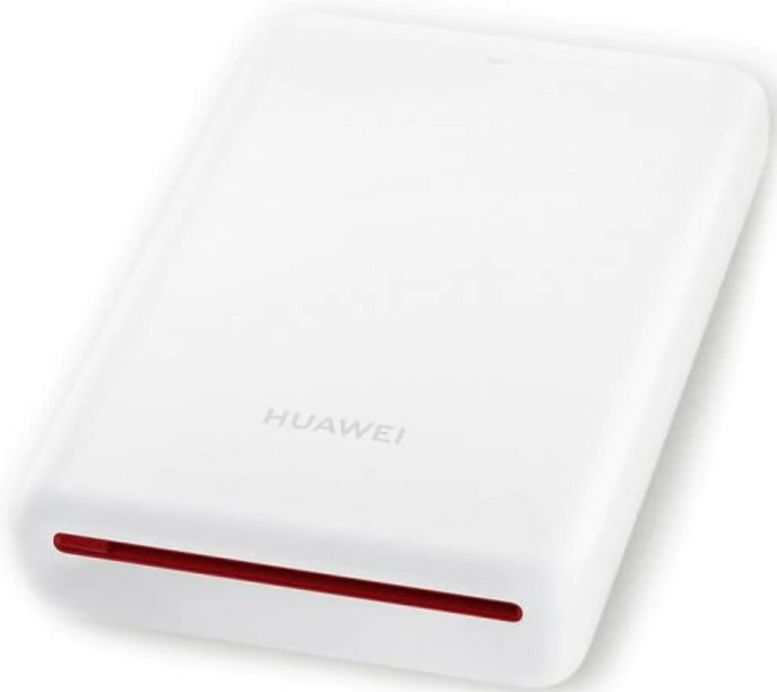 Ein weißer Huawei-Drucker mit rotem Schlitz.