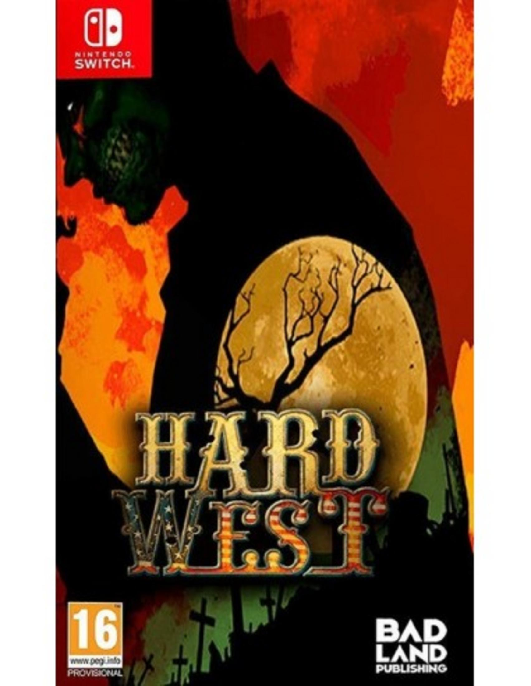 Un poster promozionale per il gioco Hard West con uno zombie e una luna piena.