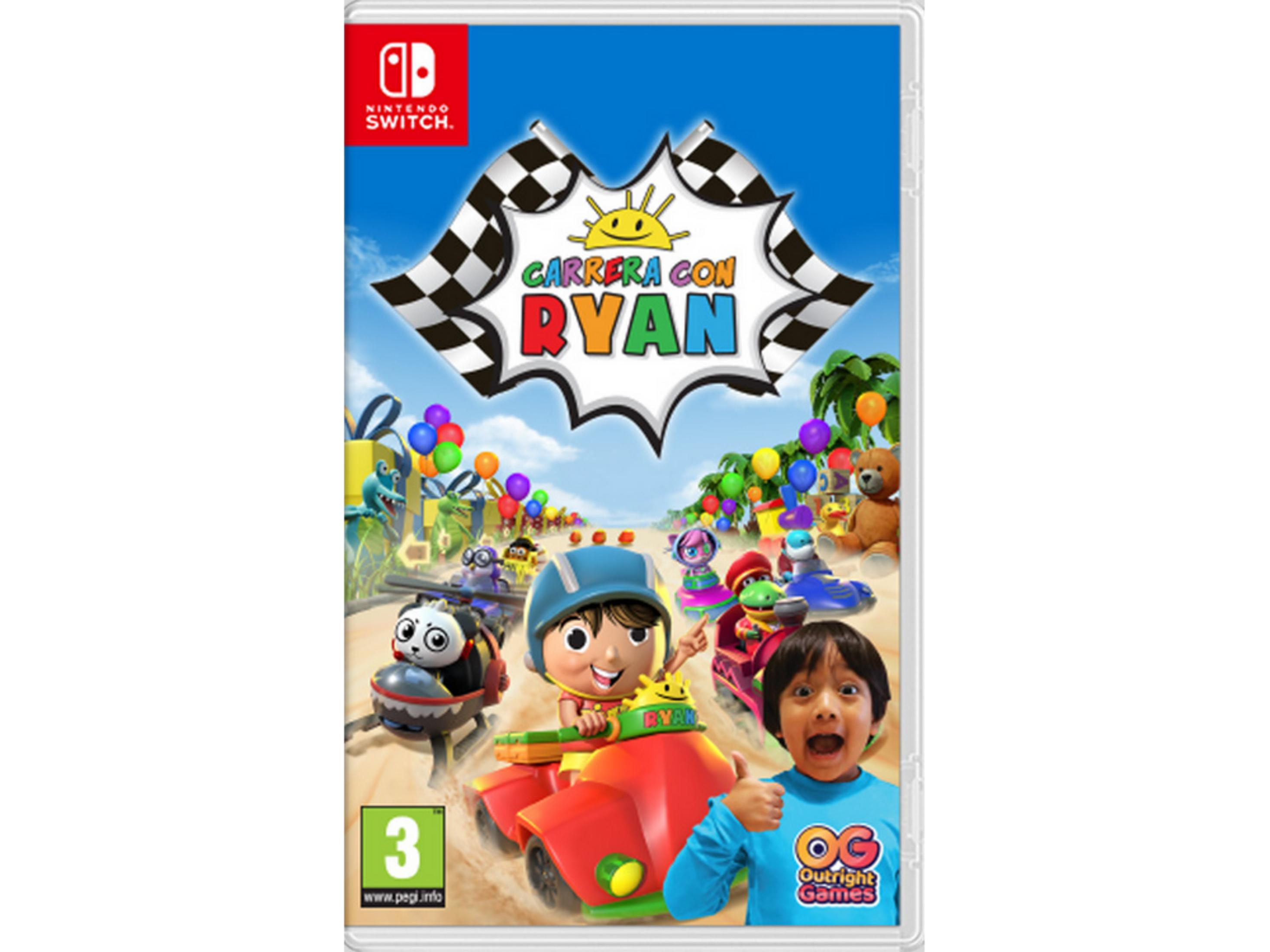 Copertina gioco Nintendo Switch: colorati piloti con Ryan, panda e orsi.