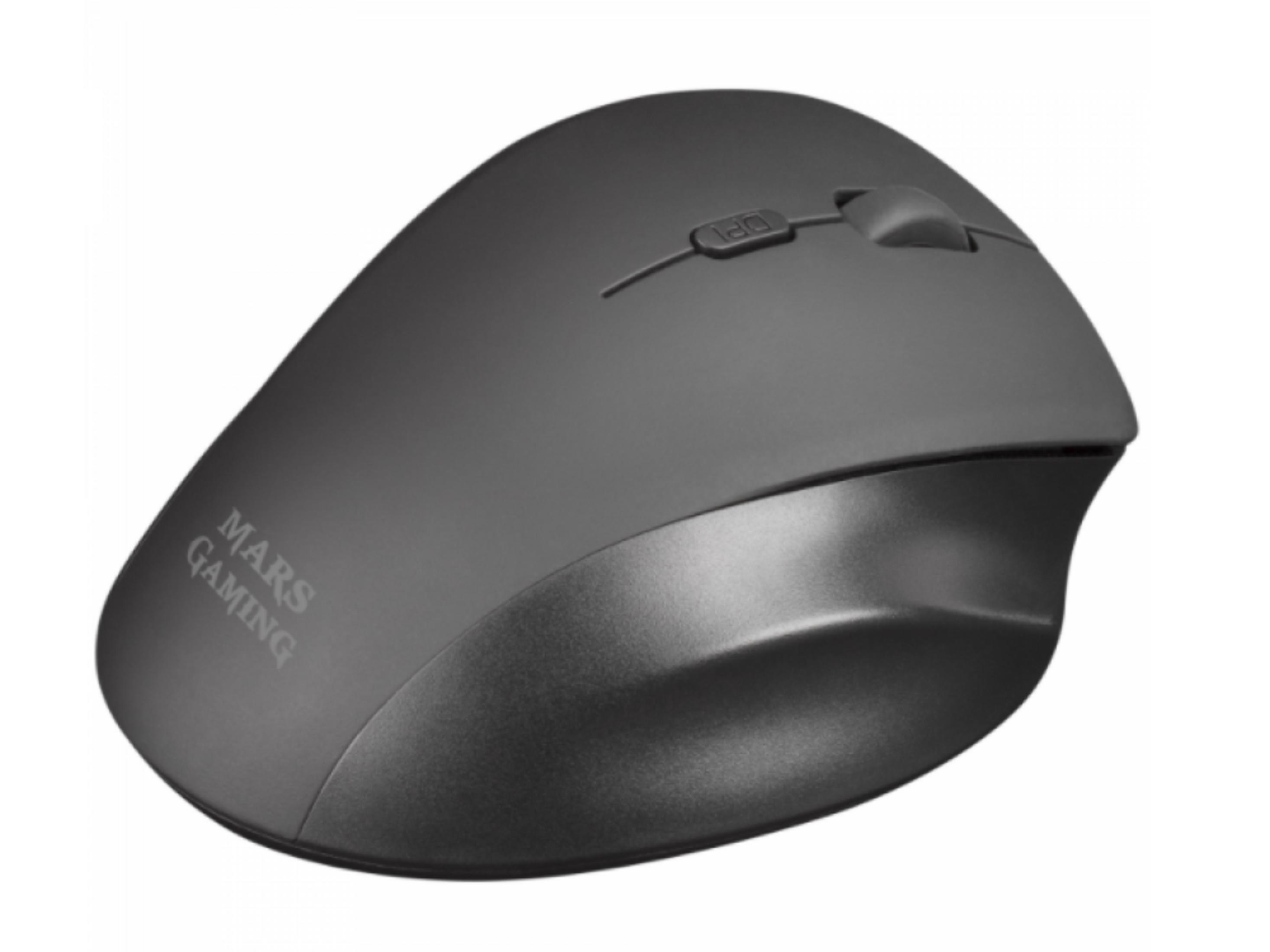 Gray Mars Gaming mouse with scroll wheel and DPI button, on a white background.