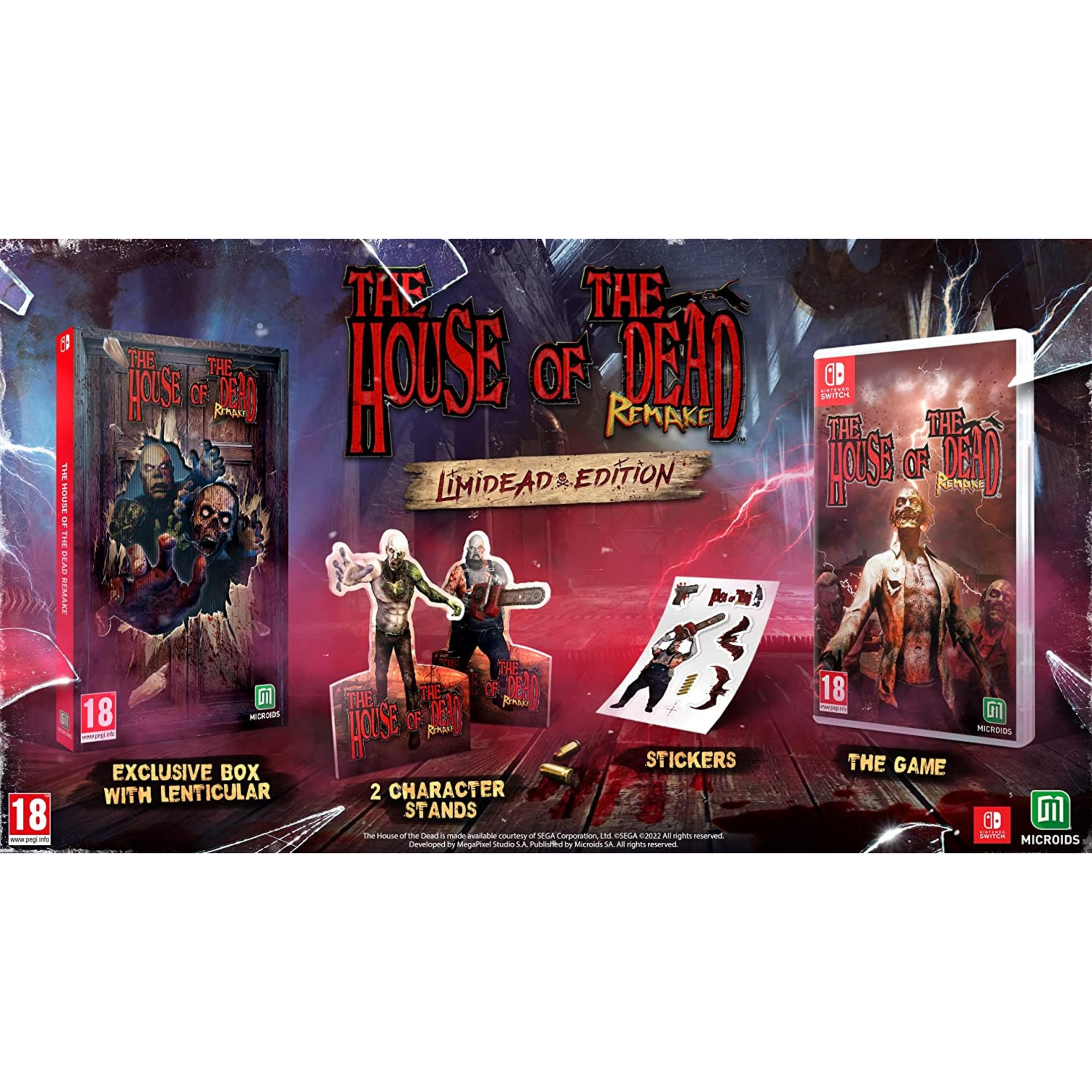 Contenuto dell'edizione limitata di The House of the Dead Remake: gioco, adesivi, stand personaggio.