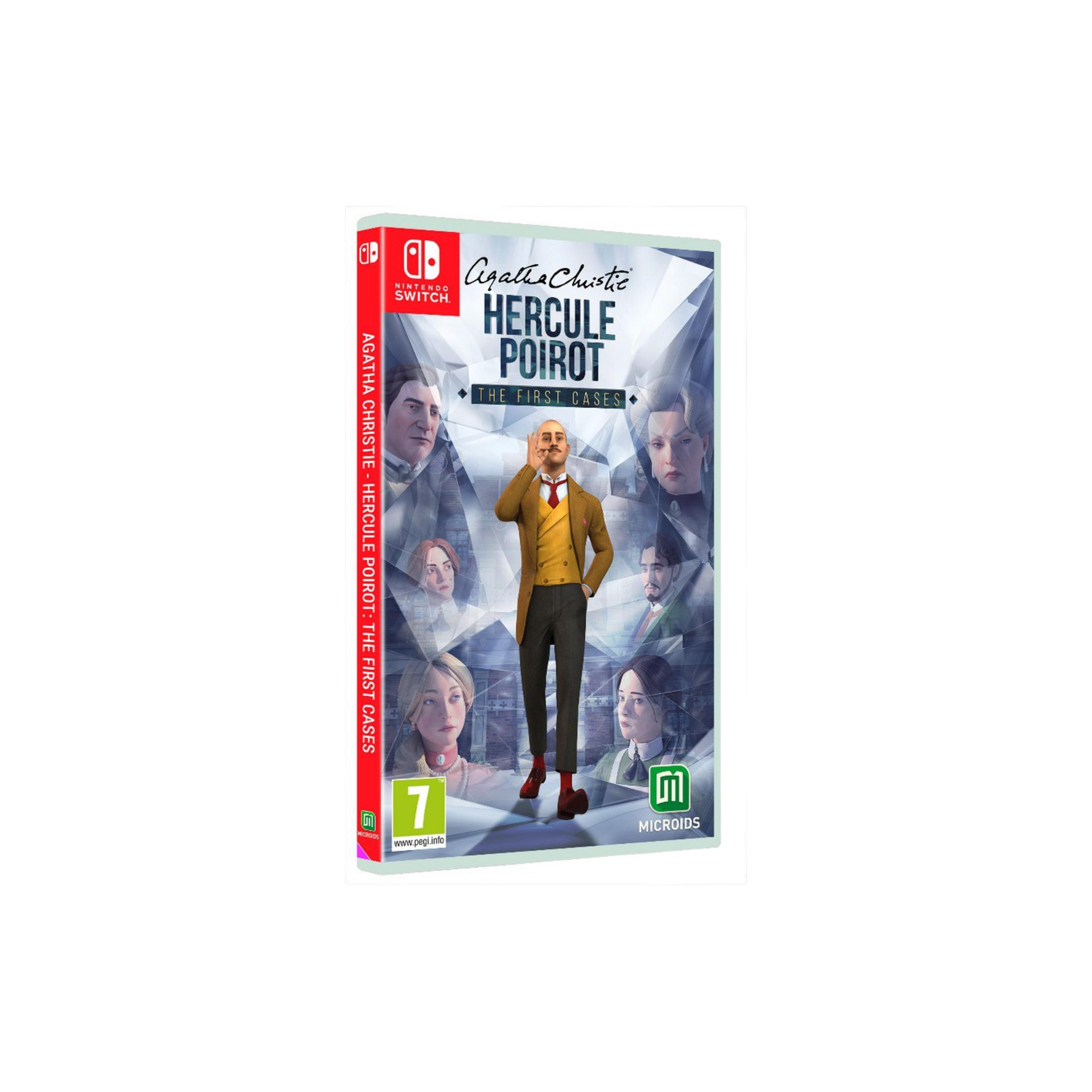 Gioco Nintendo Switch "Agatha Christie: Hercule Poirot" con Poirot al centro.