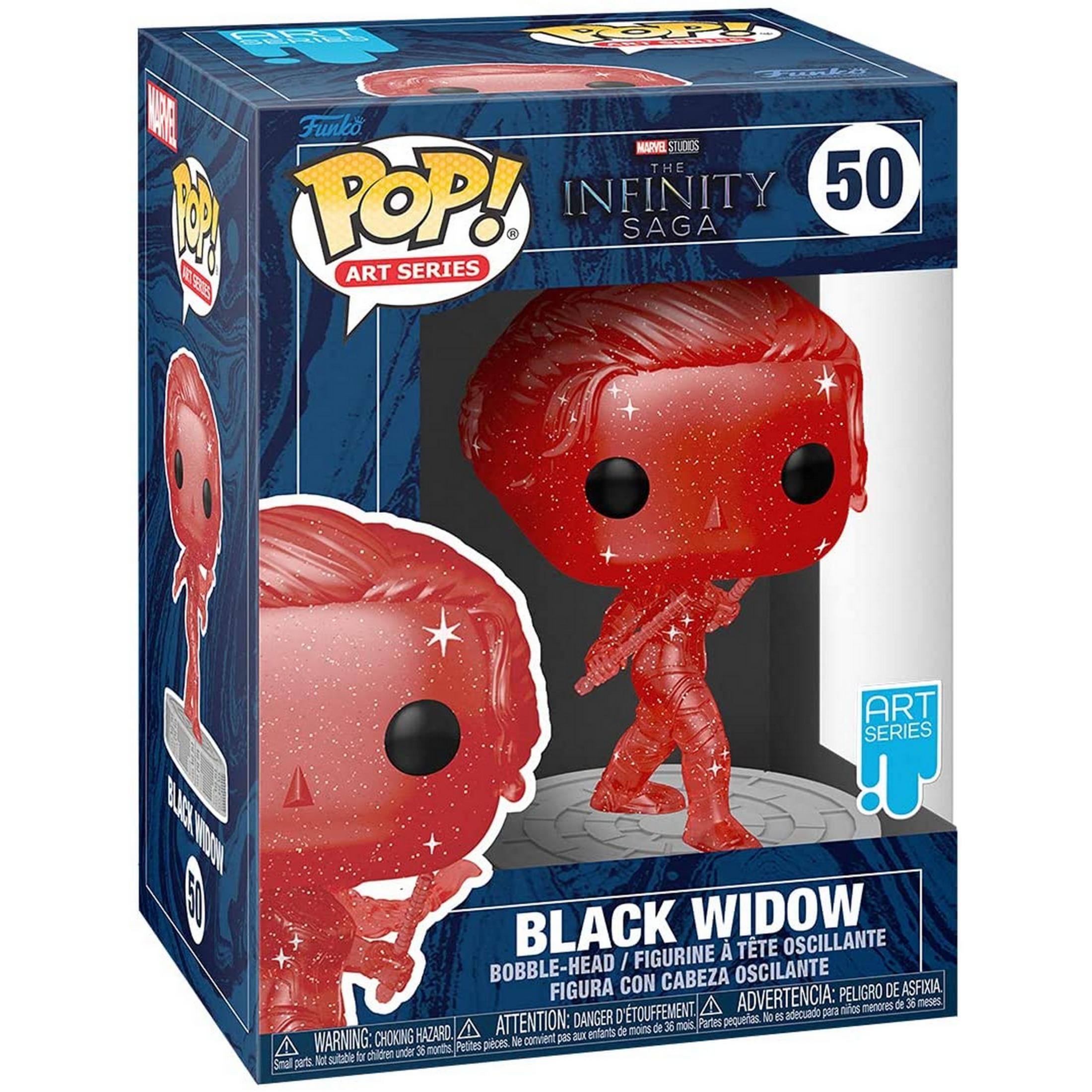 Figura Funko Pop Black Widow roja en caja, Marvel Infinity Saga.