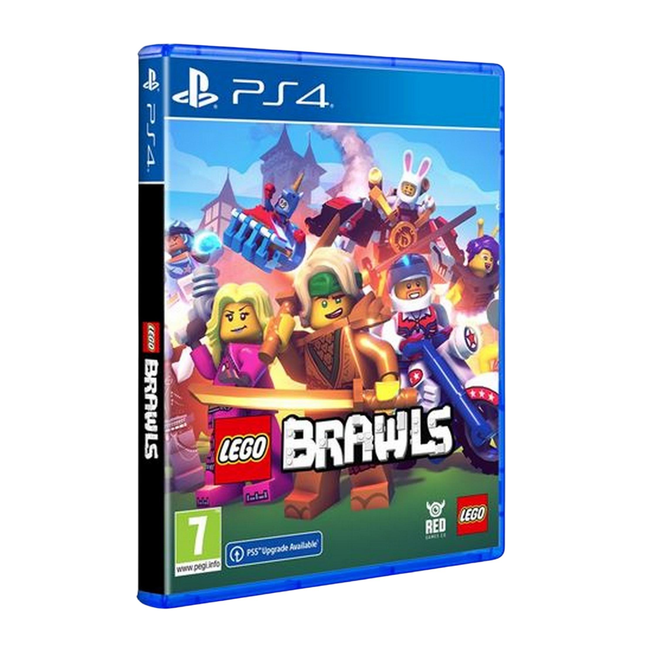 Custodia del gioco Lego Brawls per PS4 con personaggi Lego in azione e loghi PS4 e Lego.