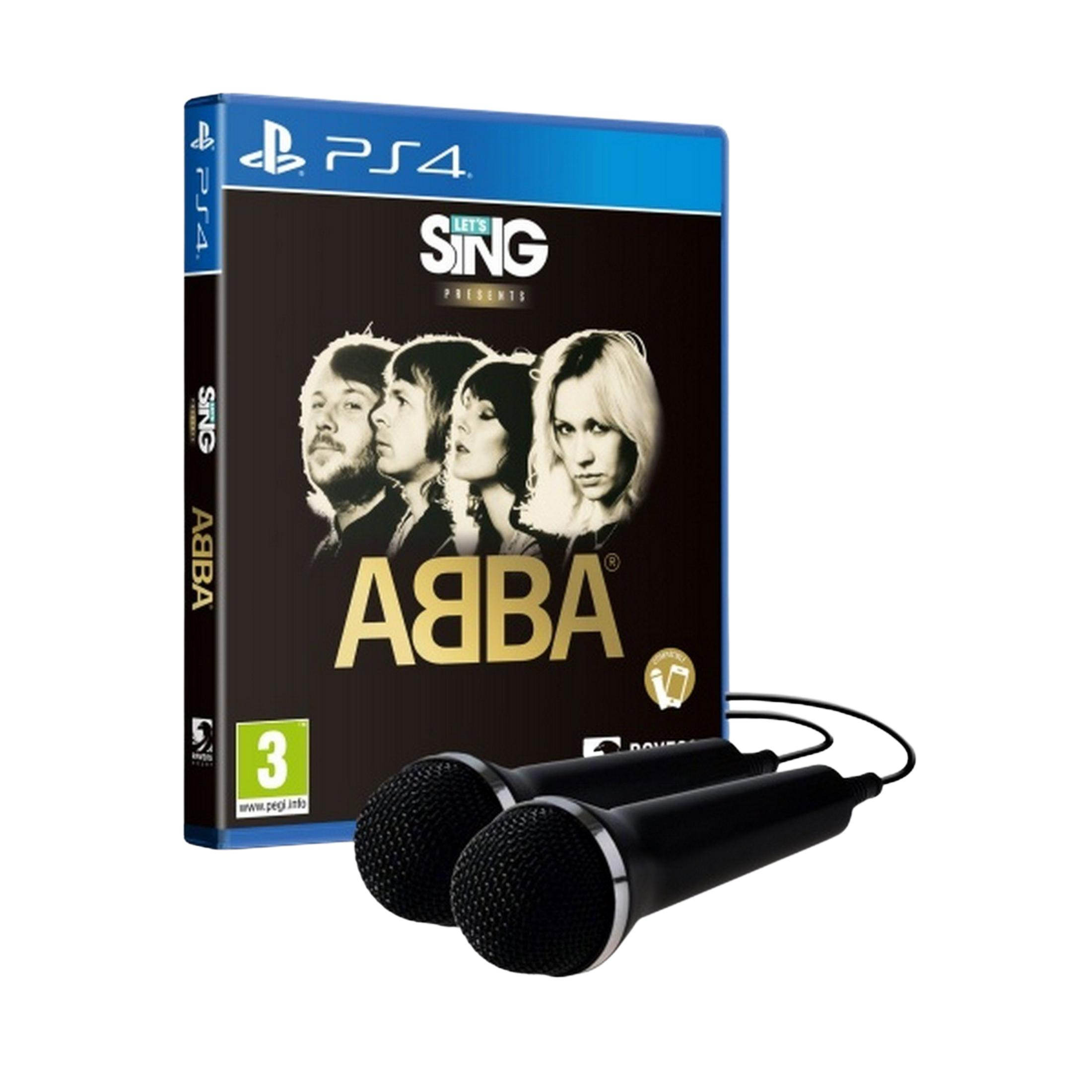 Gioco PS4 a tema ABBA con due microfoni