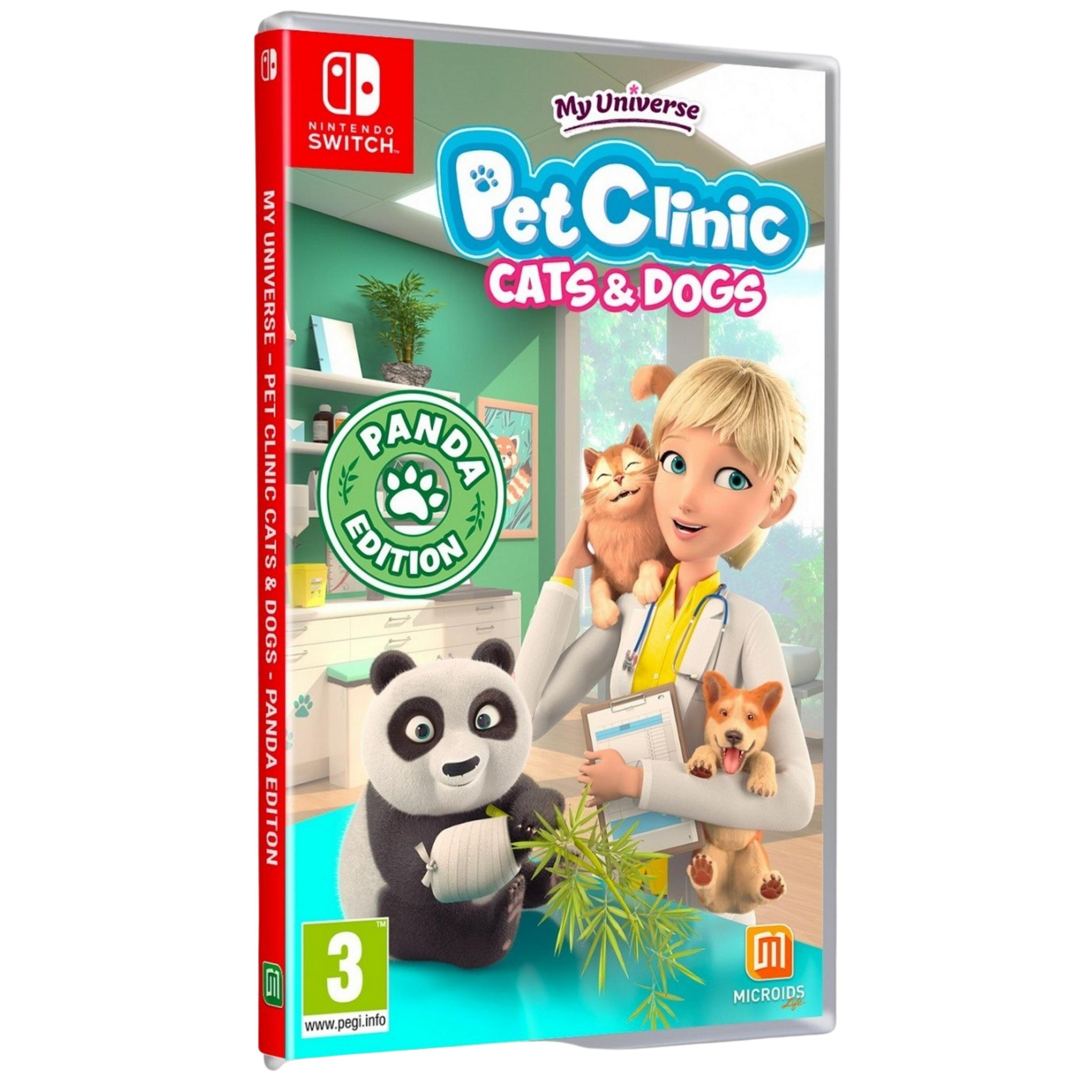 Custodia per Nintendo Switch per Pet Clinic Cats & Dogs, Edizione Panda.