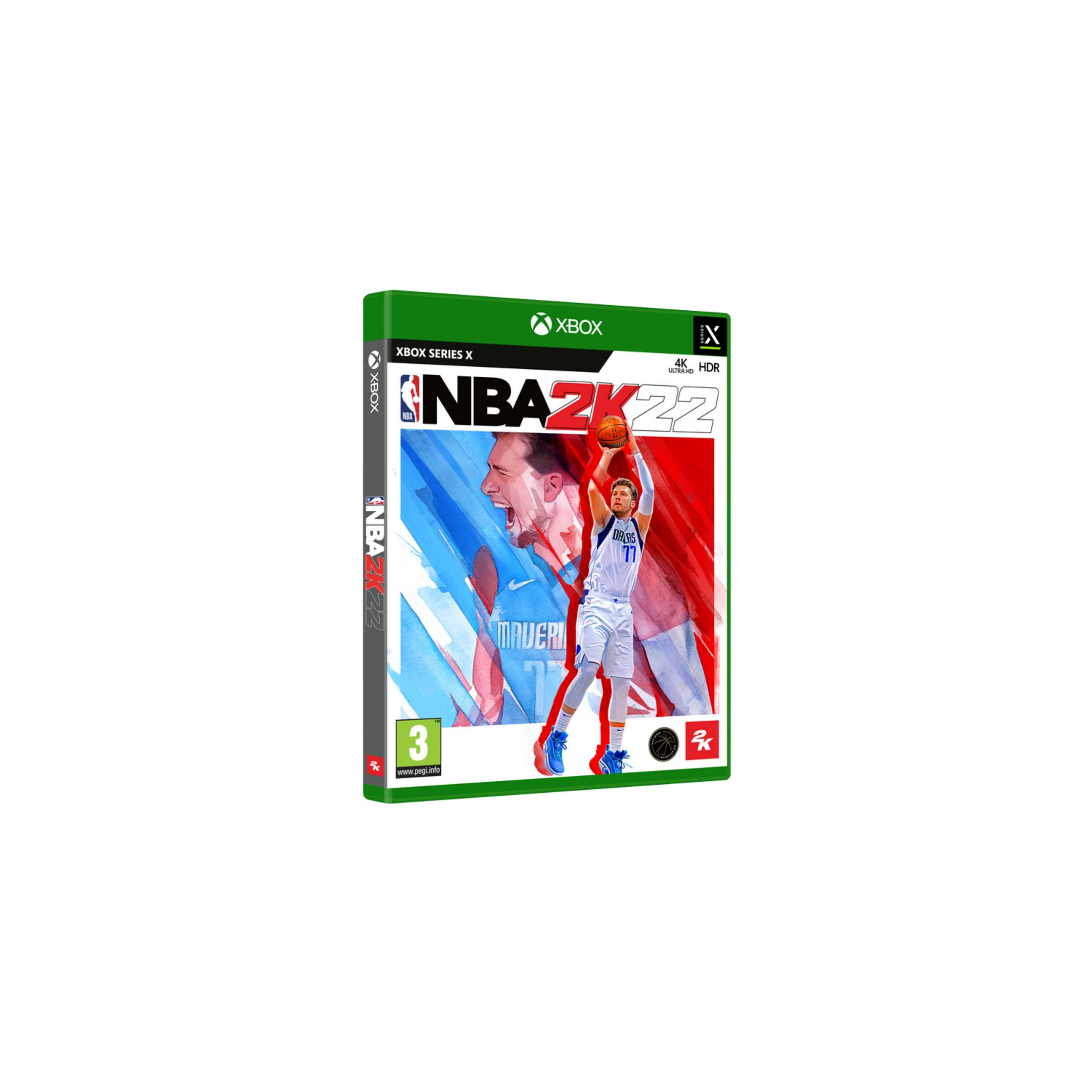 Portada del juego NBA 2K22 para Xbox Series X, con Luka Doncic lanzando.