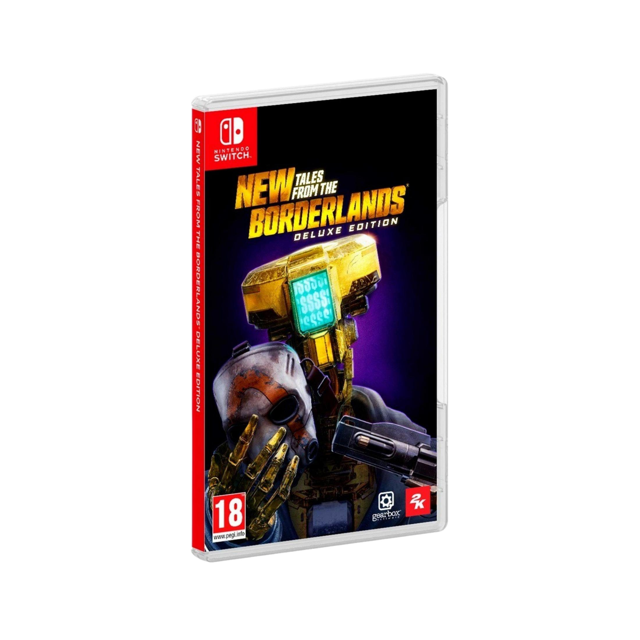 Videojuego Nintendo Switch "New Tales from the Borderlands Deluxe Edition" con dos personajes.