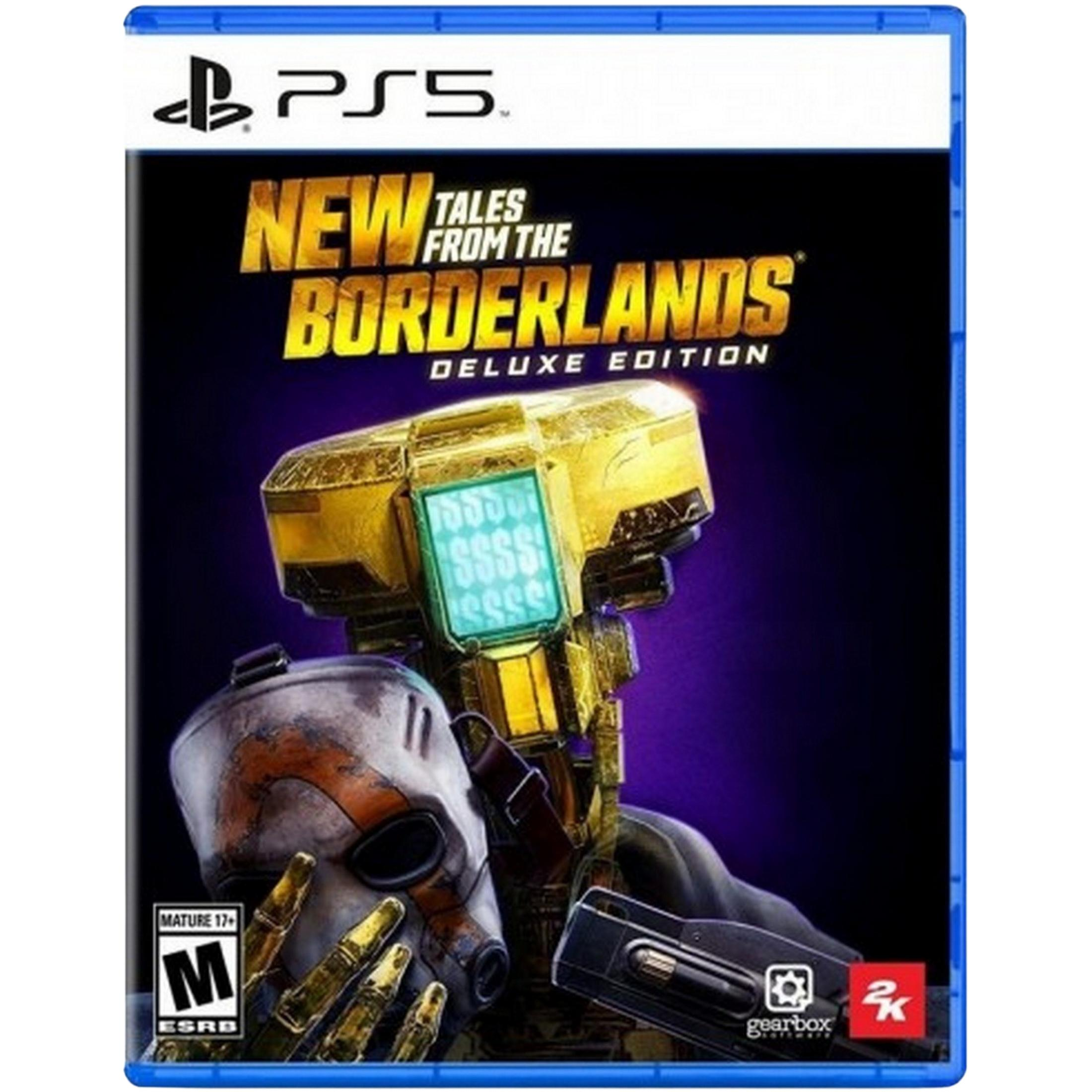 Portada de juego PS5: Un robot con máscara y pistola sobre fondo oscuro.