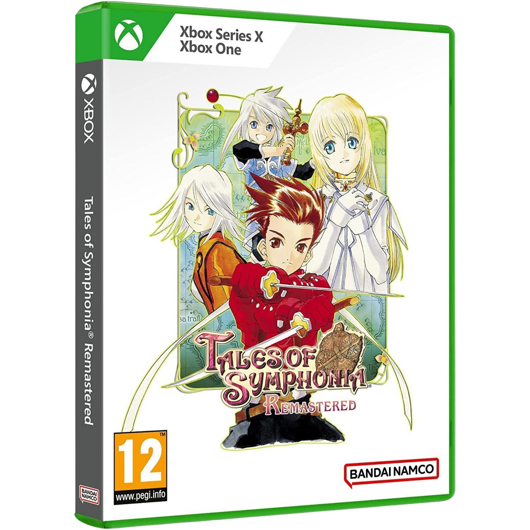 Custodia Xbox per Tales of Symphonia Remastered con personaggi e loghi.