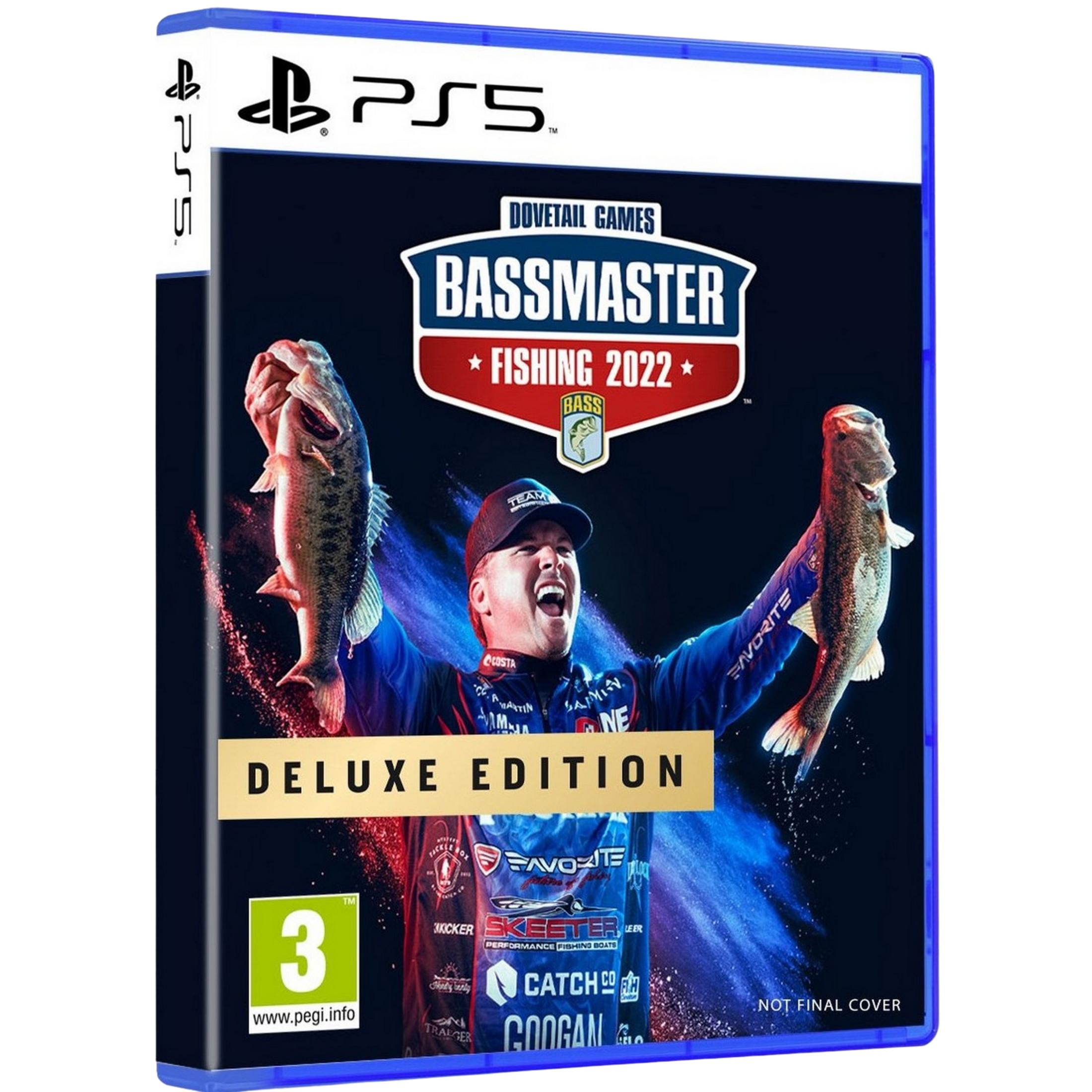 Custodia gioco PS5: Uomo con due pesci, Bassmaster Fishing 2022 Edizione Deluxe.