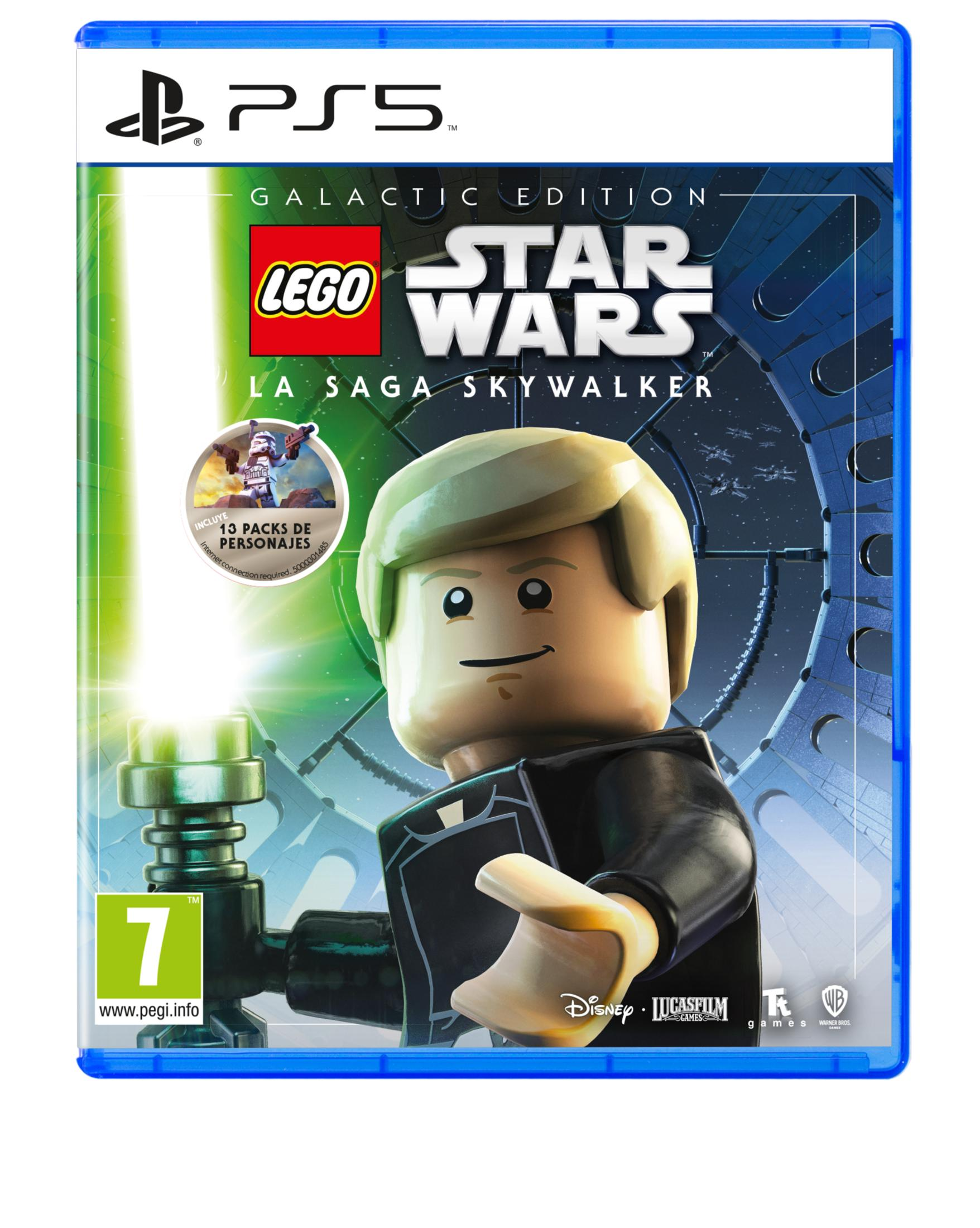 Custodia gioco Lego Star Wars PS5 con Luke Skywalker e spada laser.