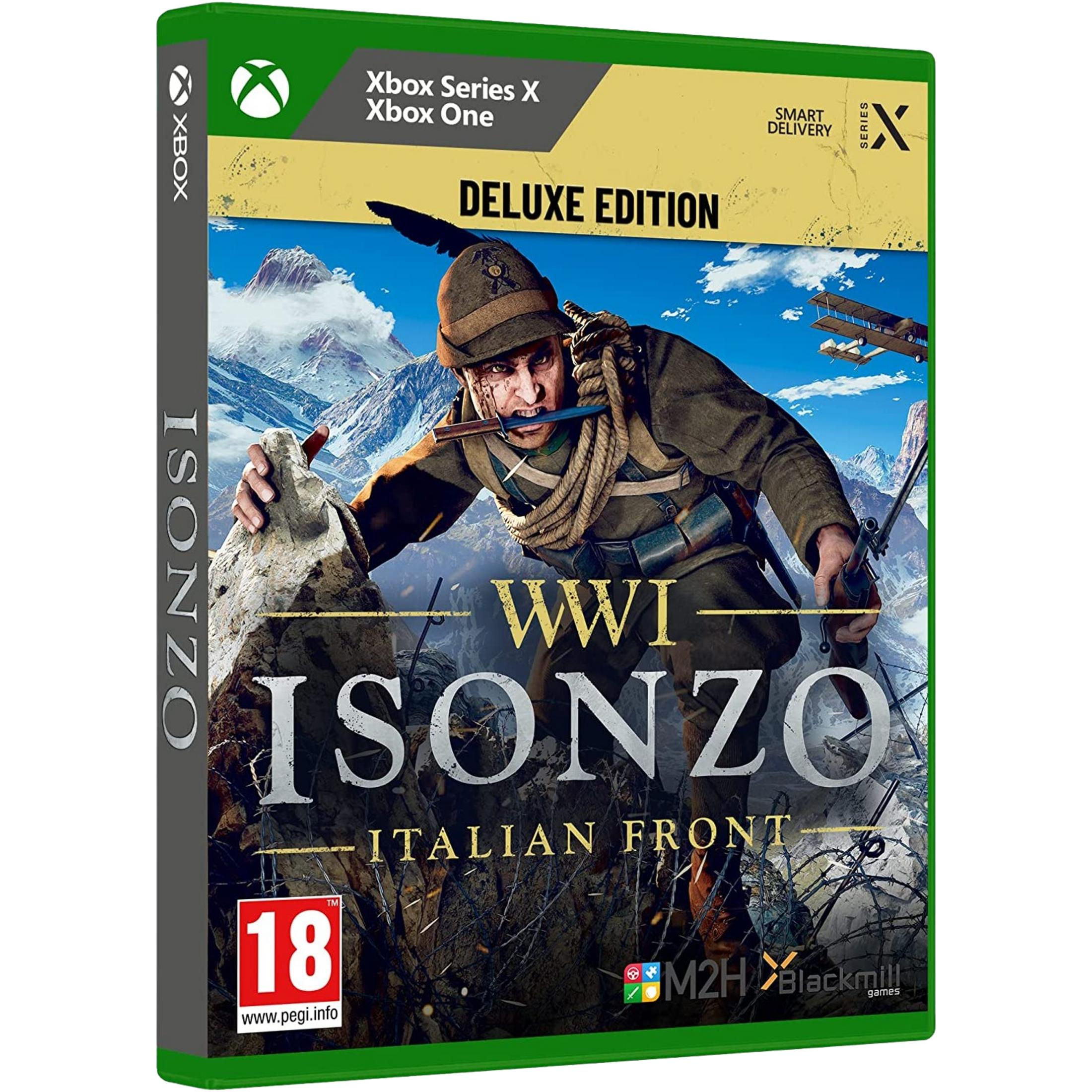 Copertina gioco Xbox: Soldato PGM, sfondo montuoso, aerei nel cielo.