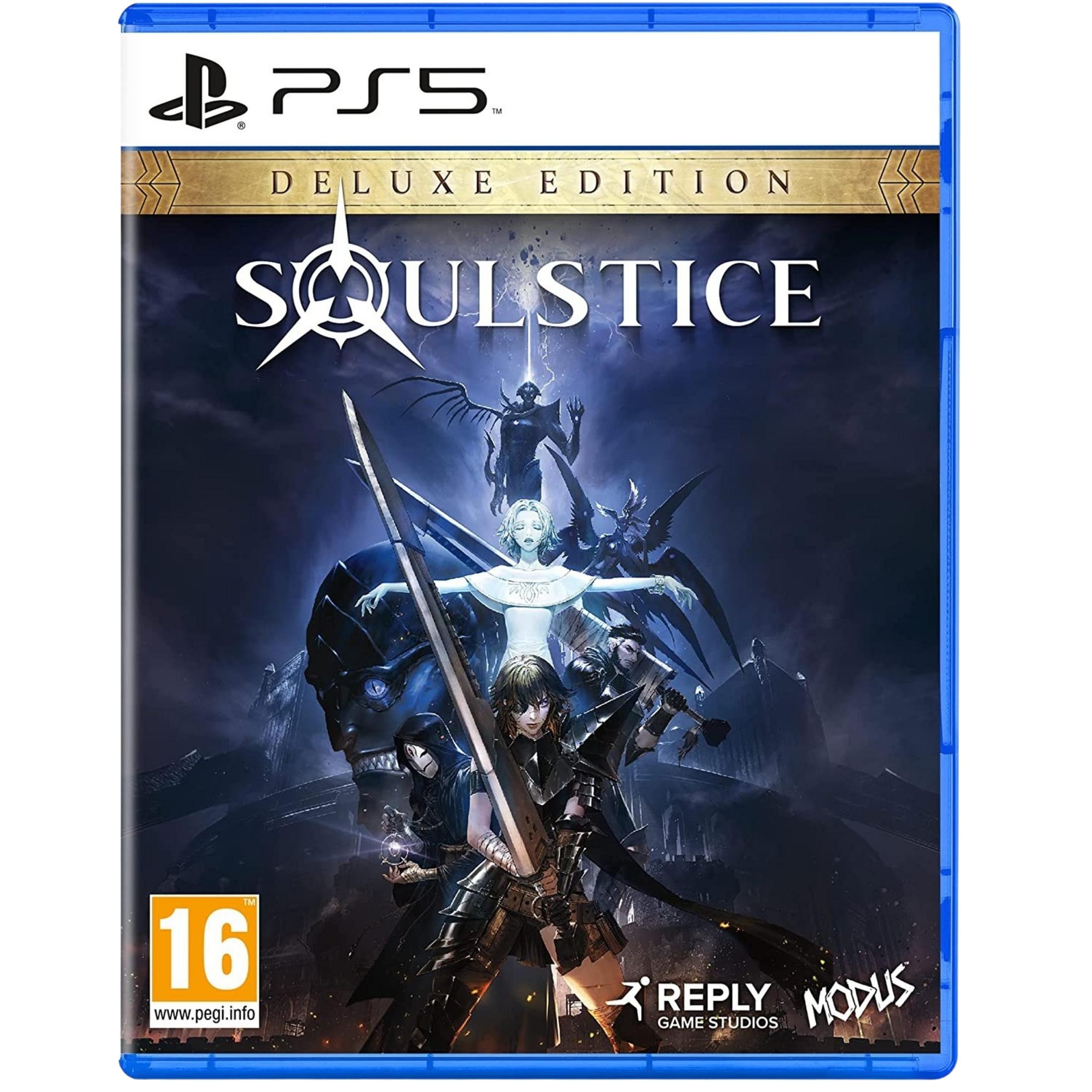 Custodia gioco PS5 con arte dark fantasy e il titolo Soulstice.