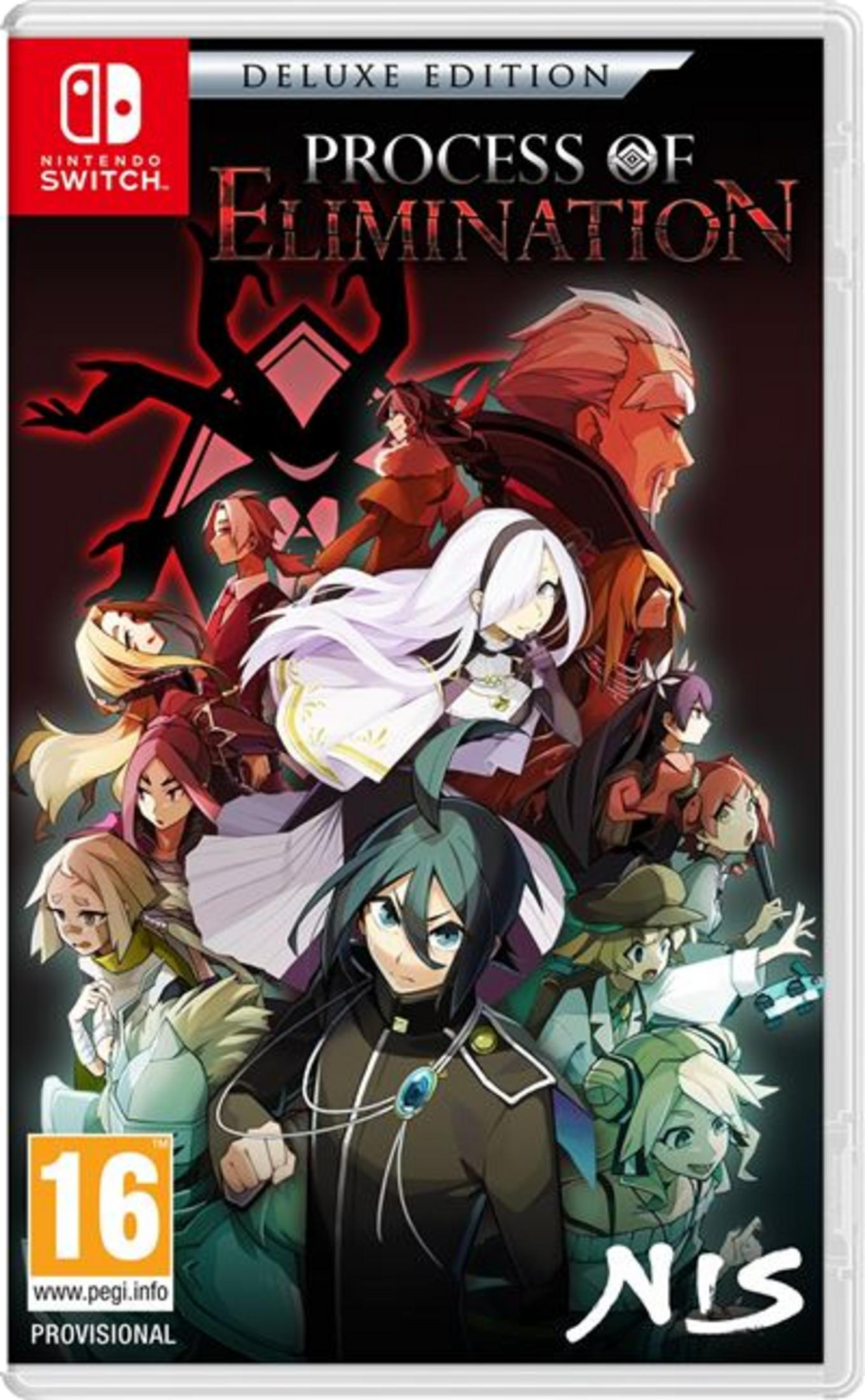 Scatola del gioco Nintendo Switch con personaggi anime e il titolo 'Process of Elimination'.