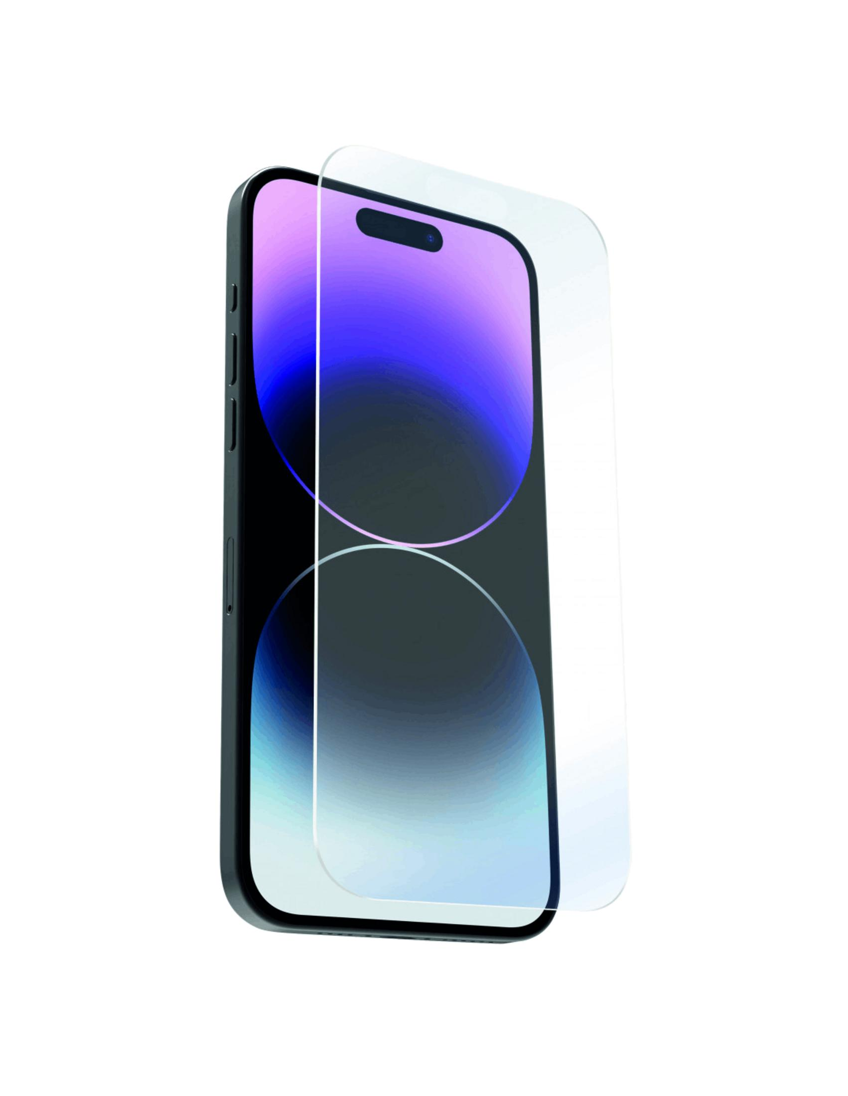 Un smartphone con un protector de pantalla sobre su pantalla.