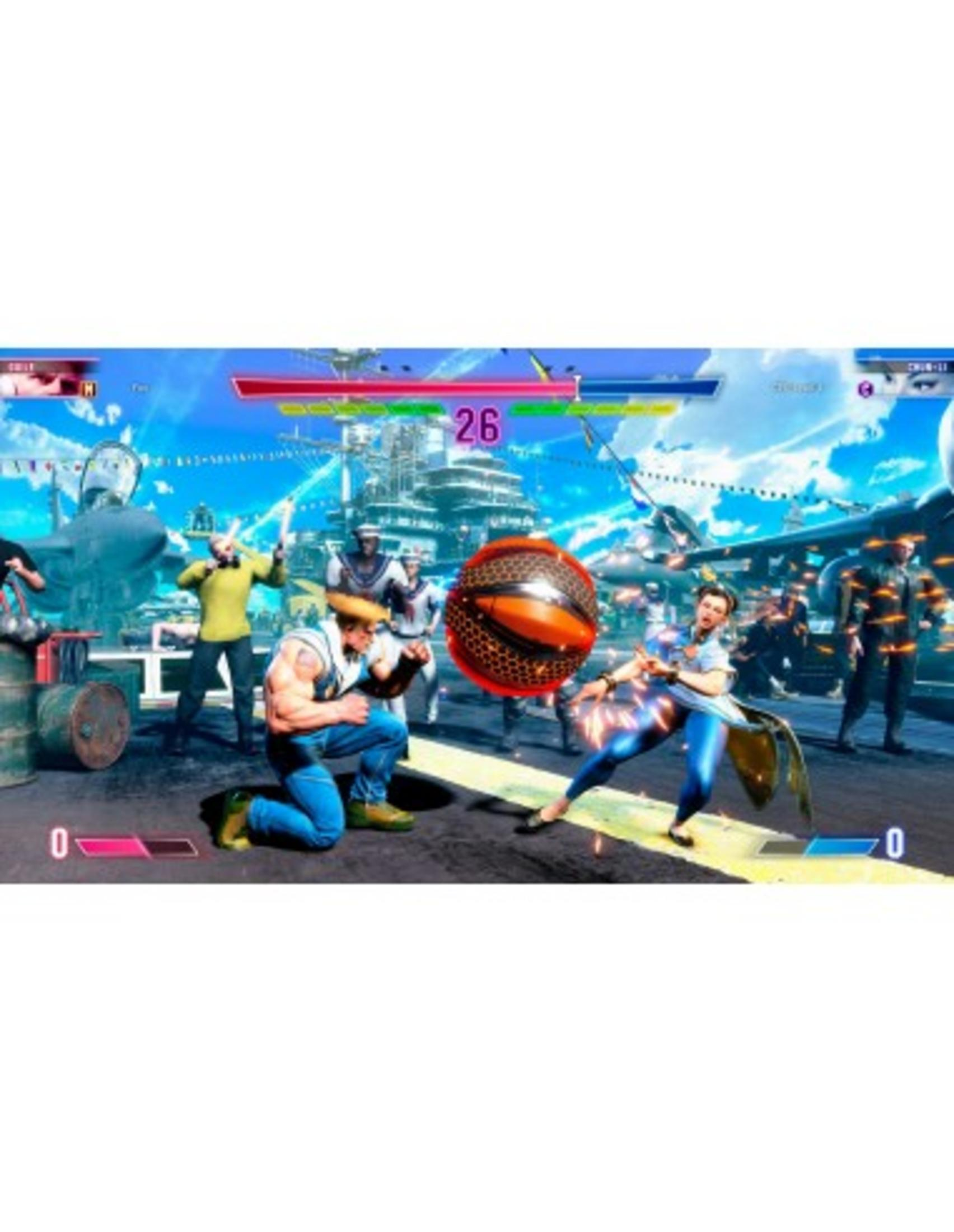 Scena di gioco di combattimento con due personaggi, uno in blu, l'altro in bianco.