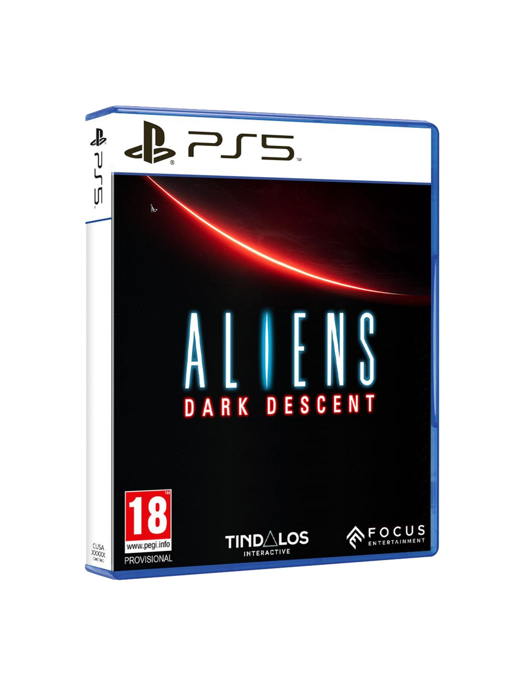 Caja del juego de PS5 'Aliens: Dark Descent' con clasificación 18.