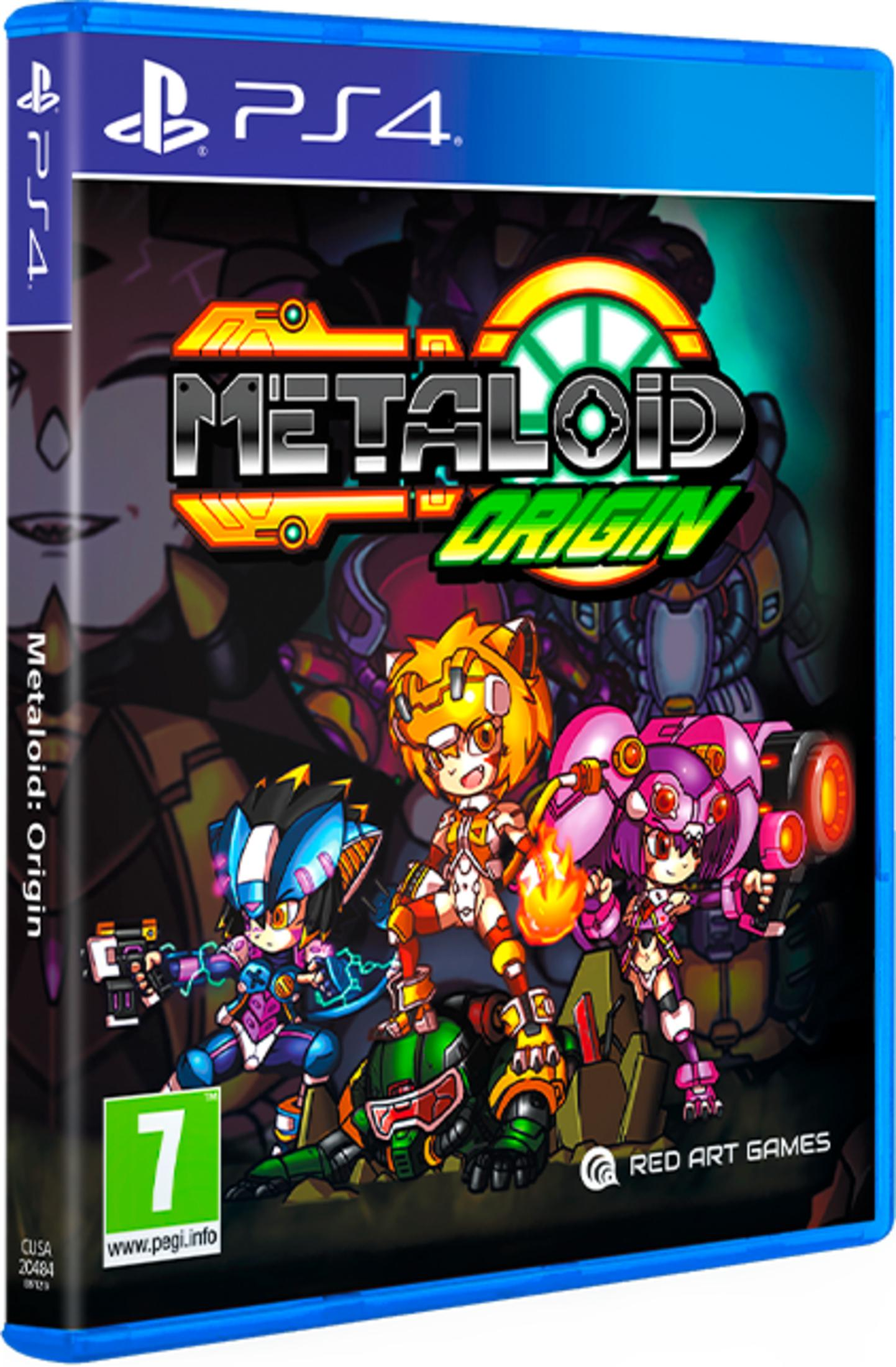 Copertina del gioco PS4 Metaloid: Origin con personaggi e robot in stile anime.