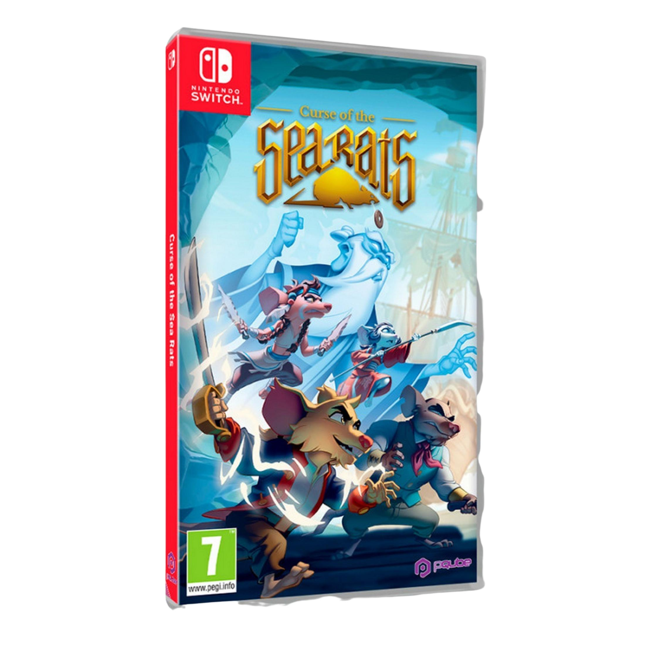 Caja del juego Nintendo Switch 'Curse of the Sea Rats' con ratones vestidos de piratas.