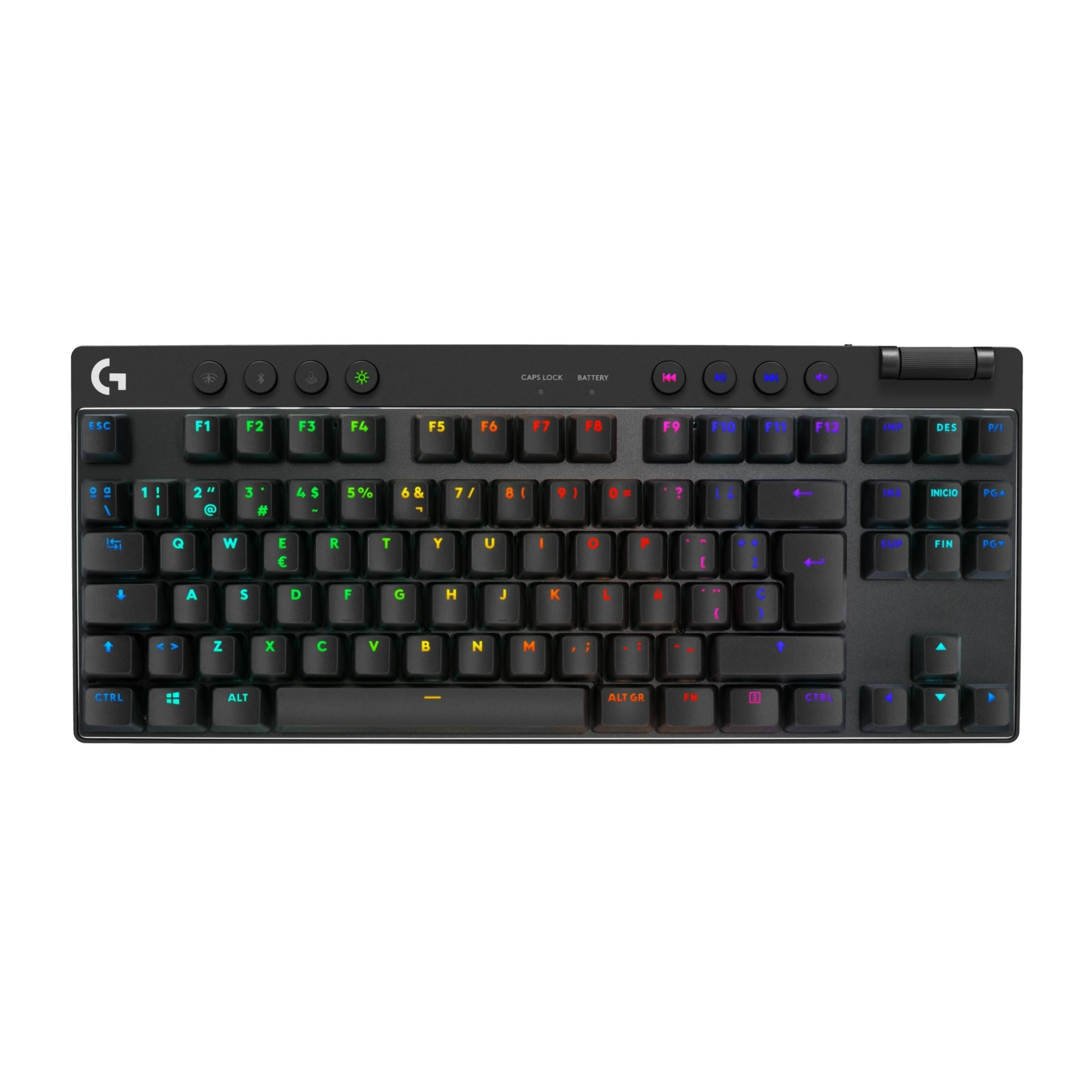 Tastiera nera con tasti retroilluminati e logo Logitech G.