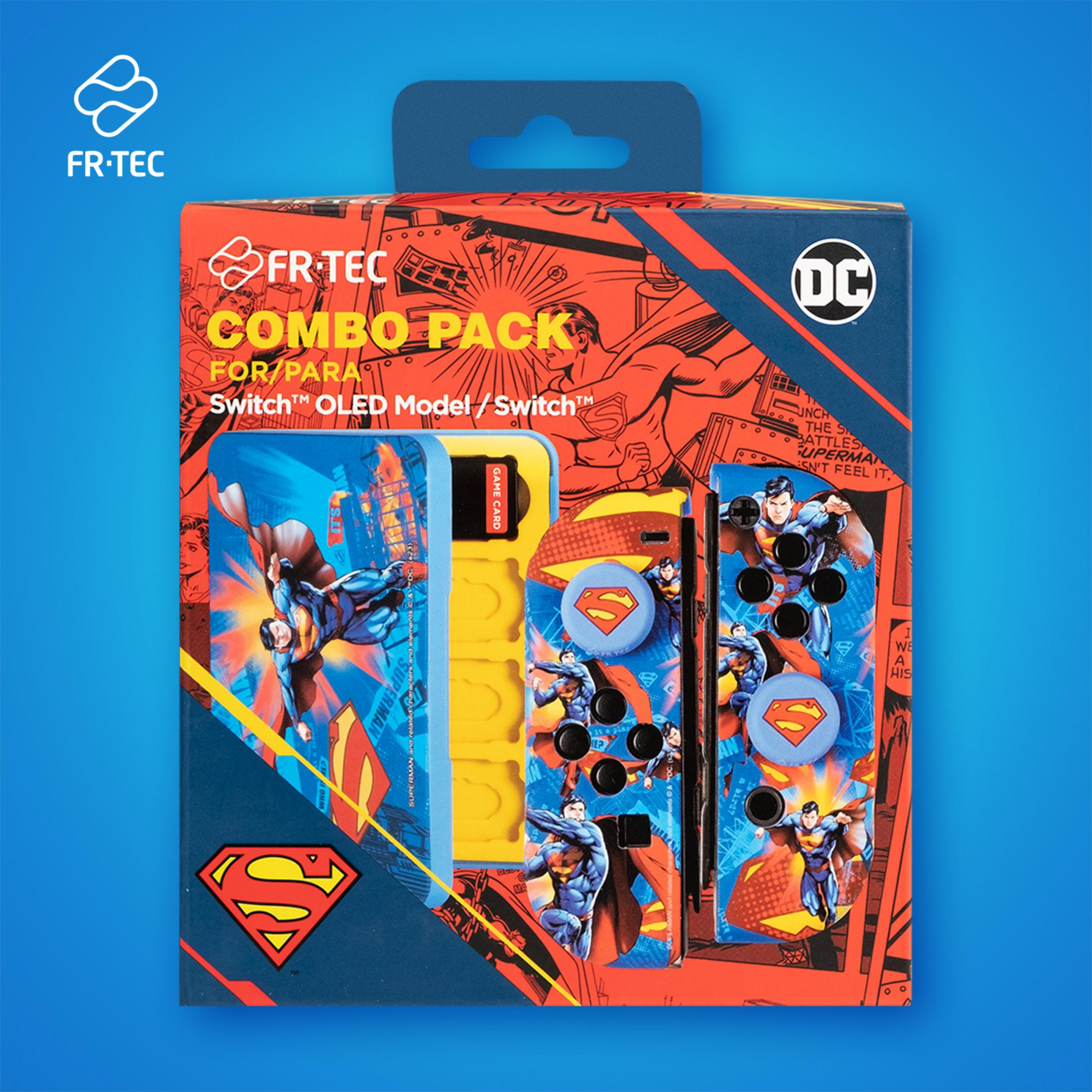 Combo Pack Superman per Nintendo Switch con design a fumetti e logo DC.