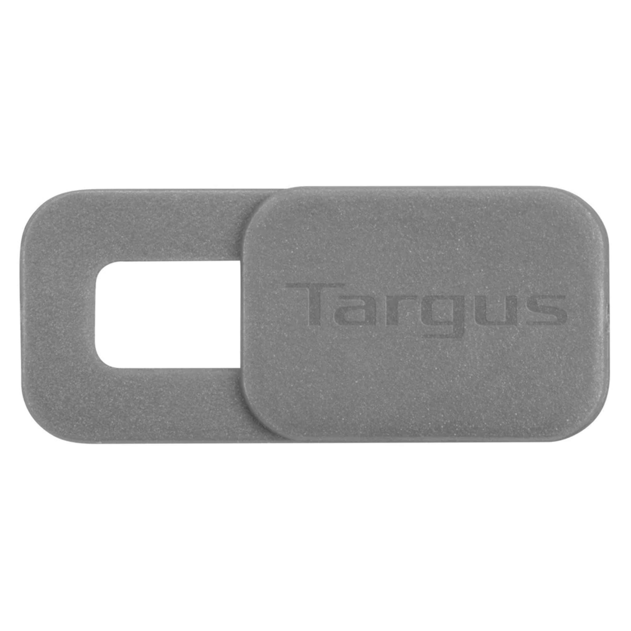 Cubierta gris para webcam Targus con obturador deslizante.