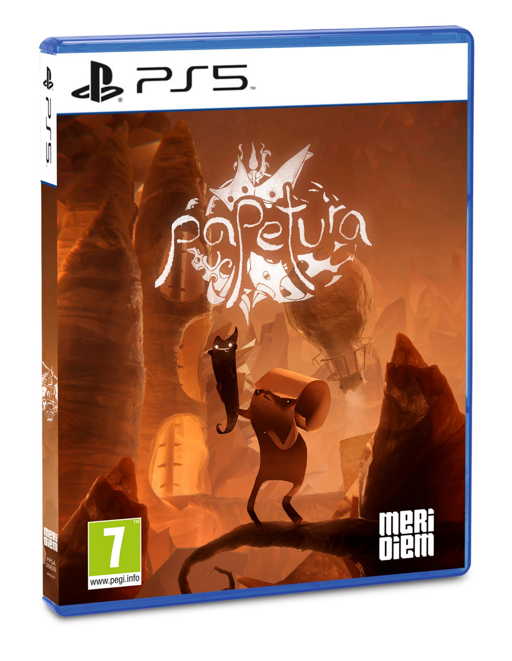 Custodia gioco PS5 con due personaggi dei cartoni animati e logo 'Popetura' in grotta.