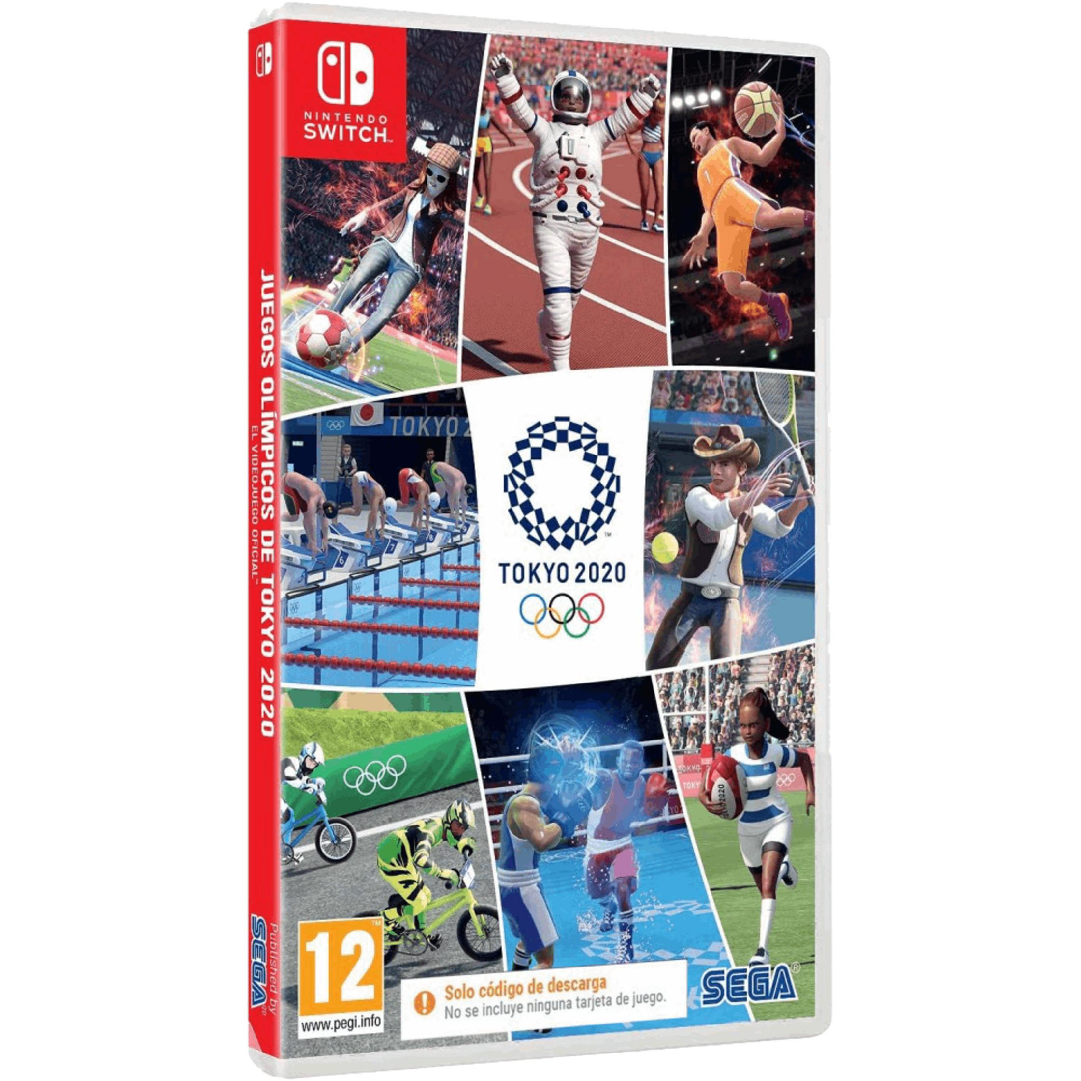 Copertina Nintendo Switch: Giochi Tokyo 2020 con atleti in azione, loghi e class. 12.