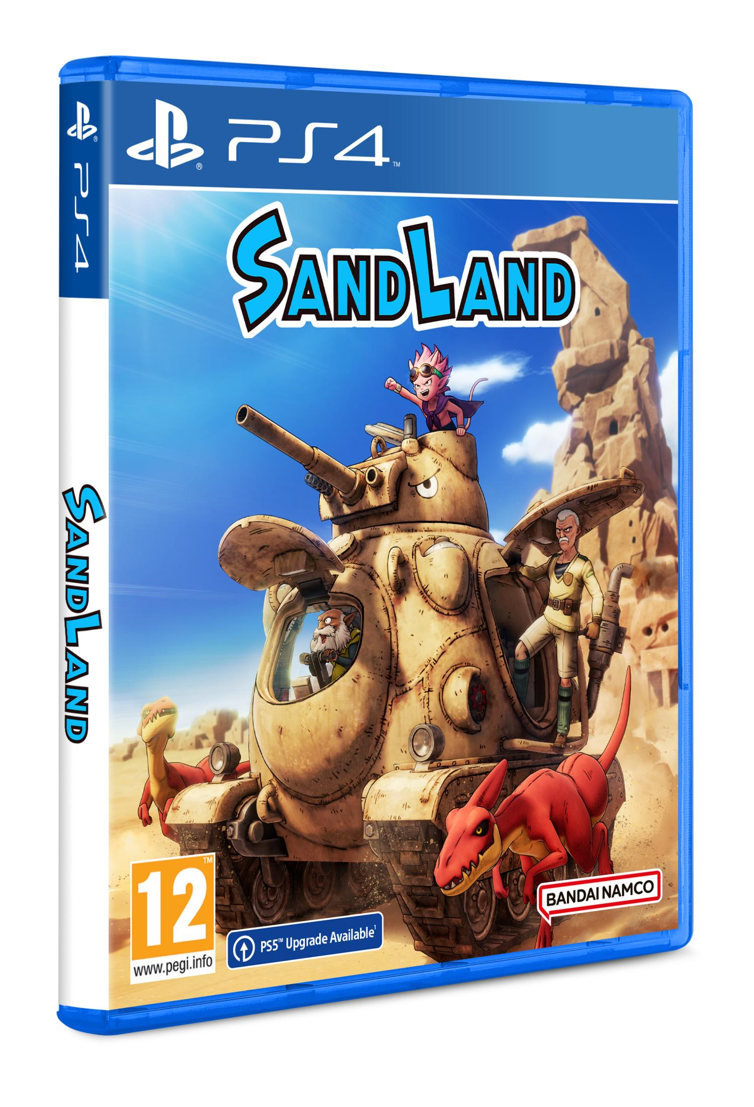 Portada juego PS4: Un tanque en el desierto con personajes. Edad 12.
