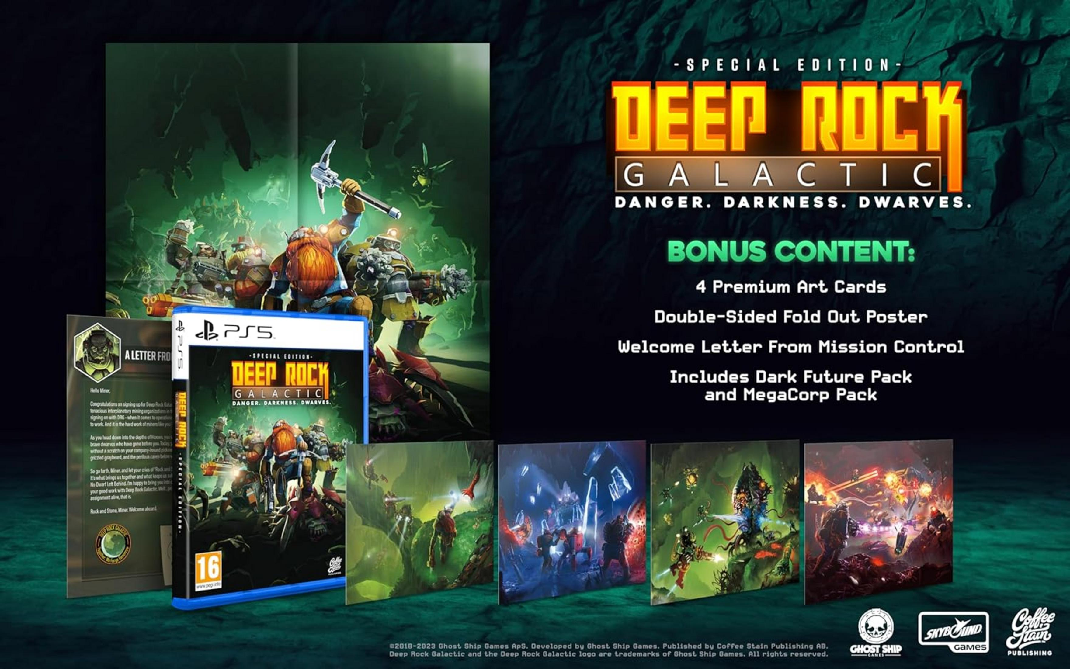 Il gioco "Deep Rock Galactic" Special Edition per PS5 con contenuti bonus.
