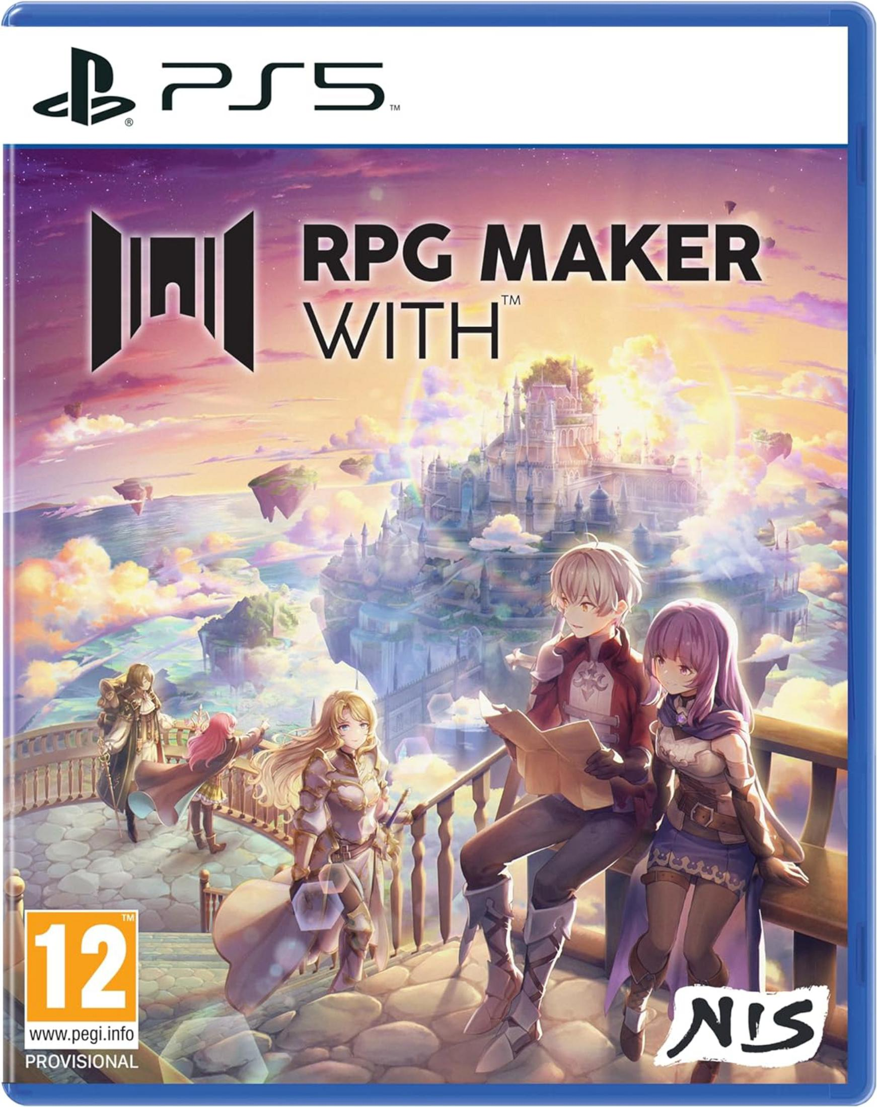 Portada de juego PS5 con personajes de anime ante una ciudad fantástica en islas flotantes.