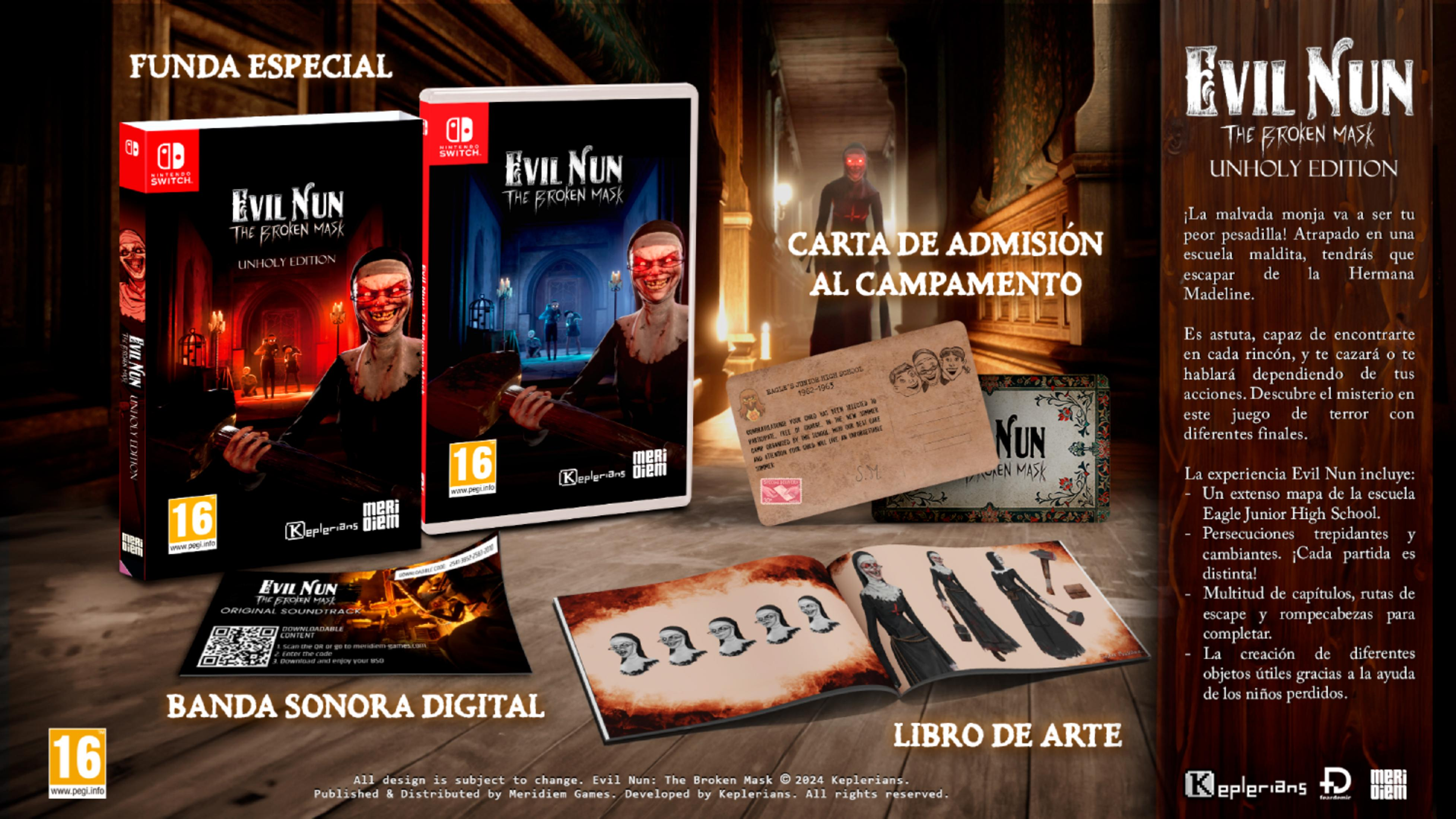 Portada del juego 'Evil Nun: The Broken Mask Unholy Edition' para Nintendo Switch.
