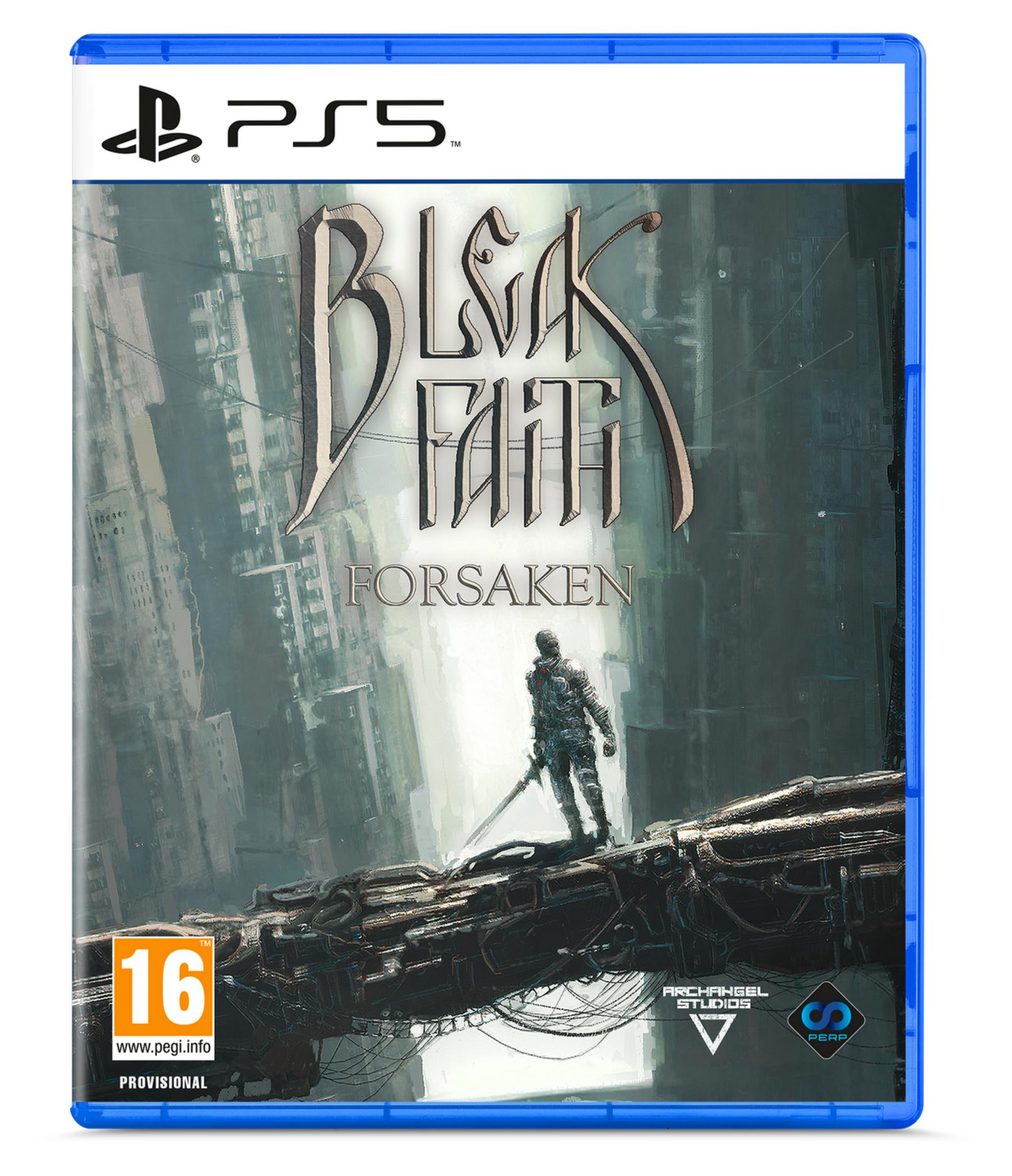 Copertina gioco PS5: un guerriero solitario su un ponte futuristico e rotto che domina una città.