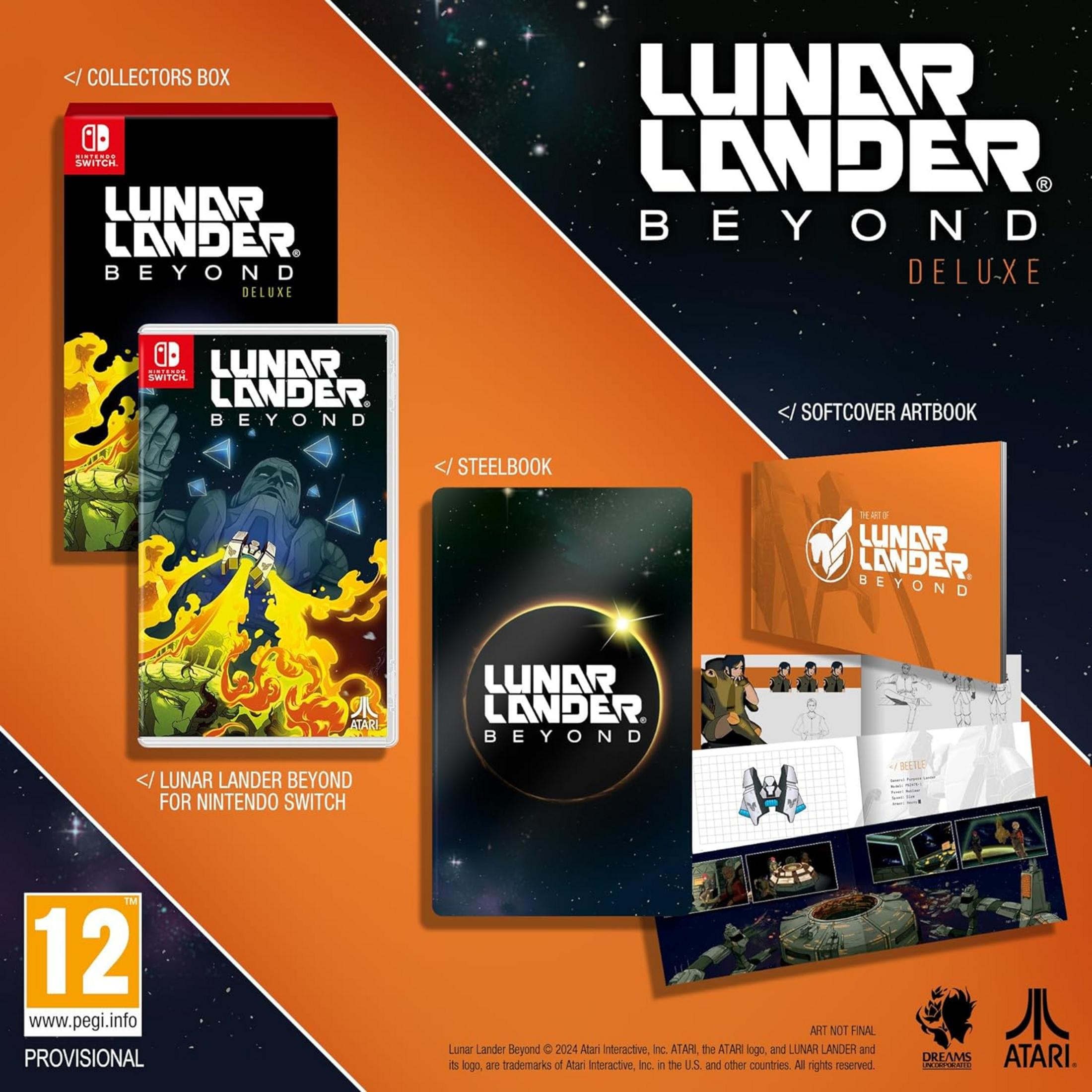 Juego Lunar Lander Beyond Switch, Steelbook, Artbook y caja coleccionista.