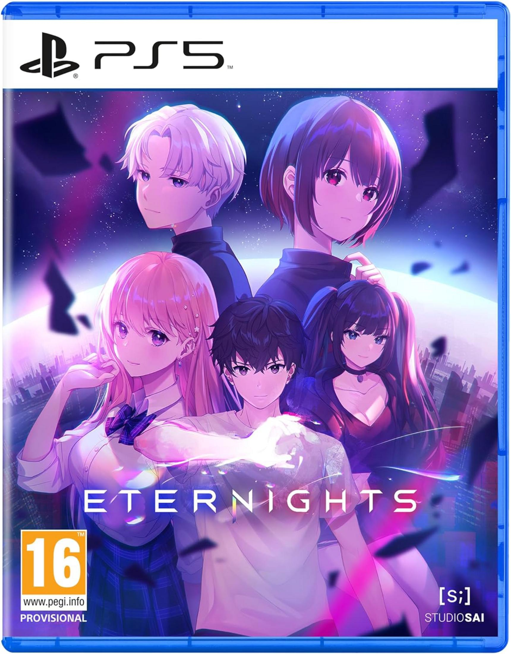Copertina gioco PS5 con personaggi anime su un cielo notturno.