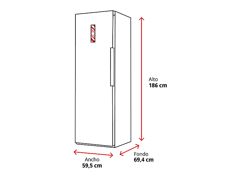 Congelador vertical | SAMSUNG SMART RZ32C7BEES9/EF, 323 l, 185,5
