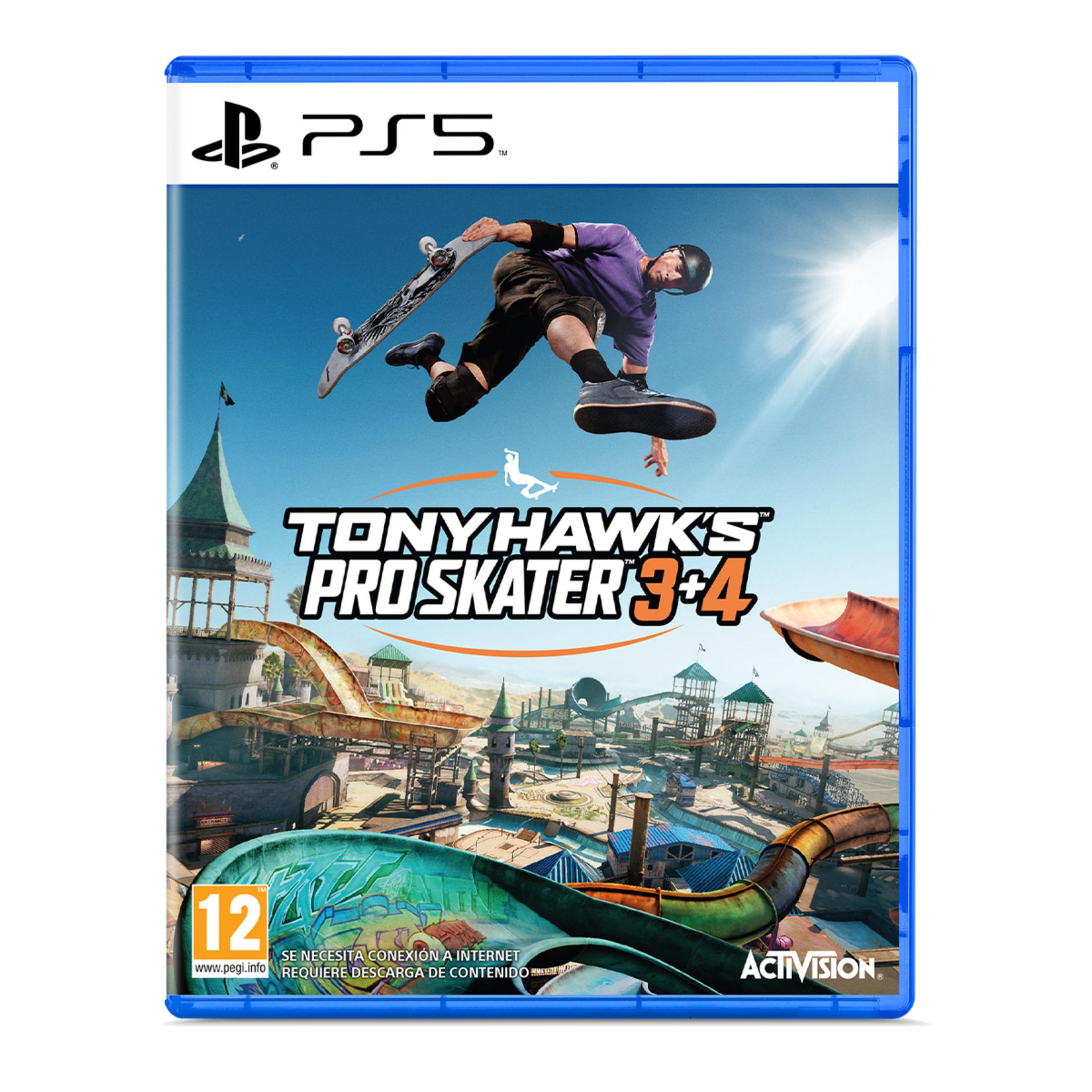 Custodia gioco Tony Hawk's Pro Skater 3+4 PS5 con uno skater a mezz'aria.