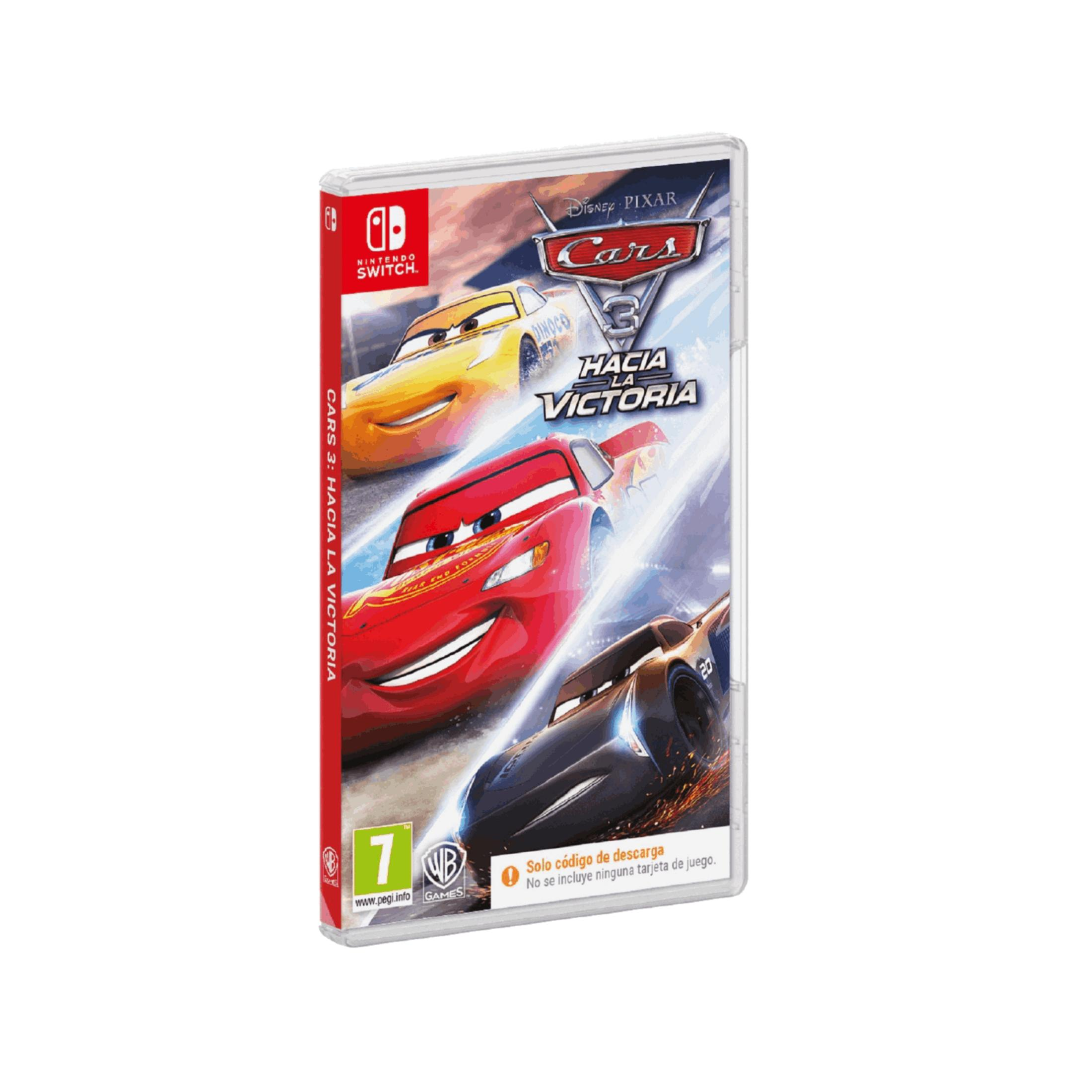 Custodia Nintendo Switch per Cars 3 con Saetta McQueen e altre auto.