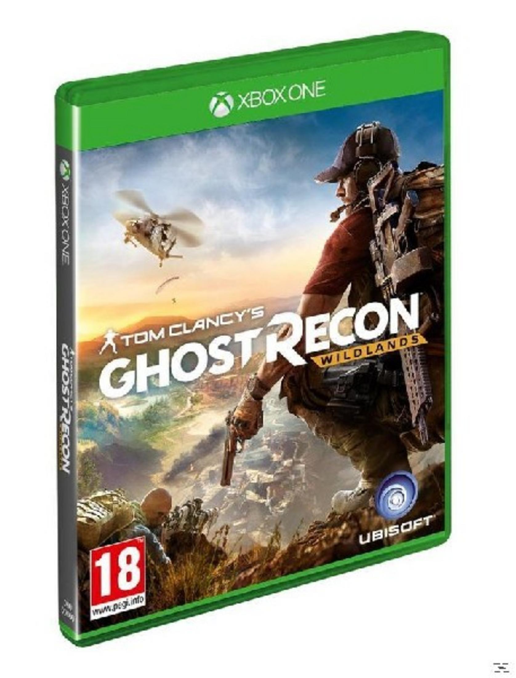 Custodia gioco Xbox One Tom Clancy's Ghost Recon Wildlands con soldati ed elicottero.